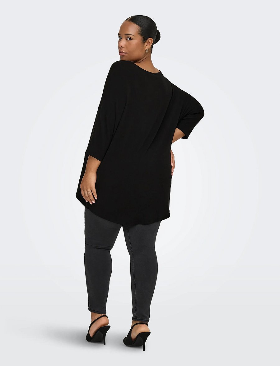 ONLY Carmakoma - CARLAMOUR 3/4 TOP JRS NOOS - palaidinukės ilgomis rankovėmis - black - 3