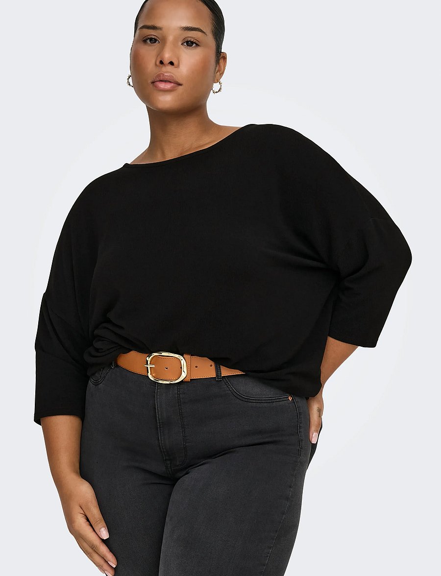 ONLY Carmakoma - CARLAMOUR 3/4 TOP JRS NOOS - palaidinukės ilgomis rankovėmis - black - 5