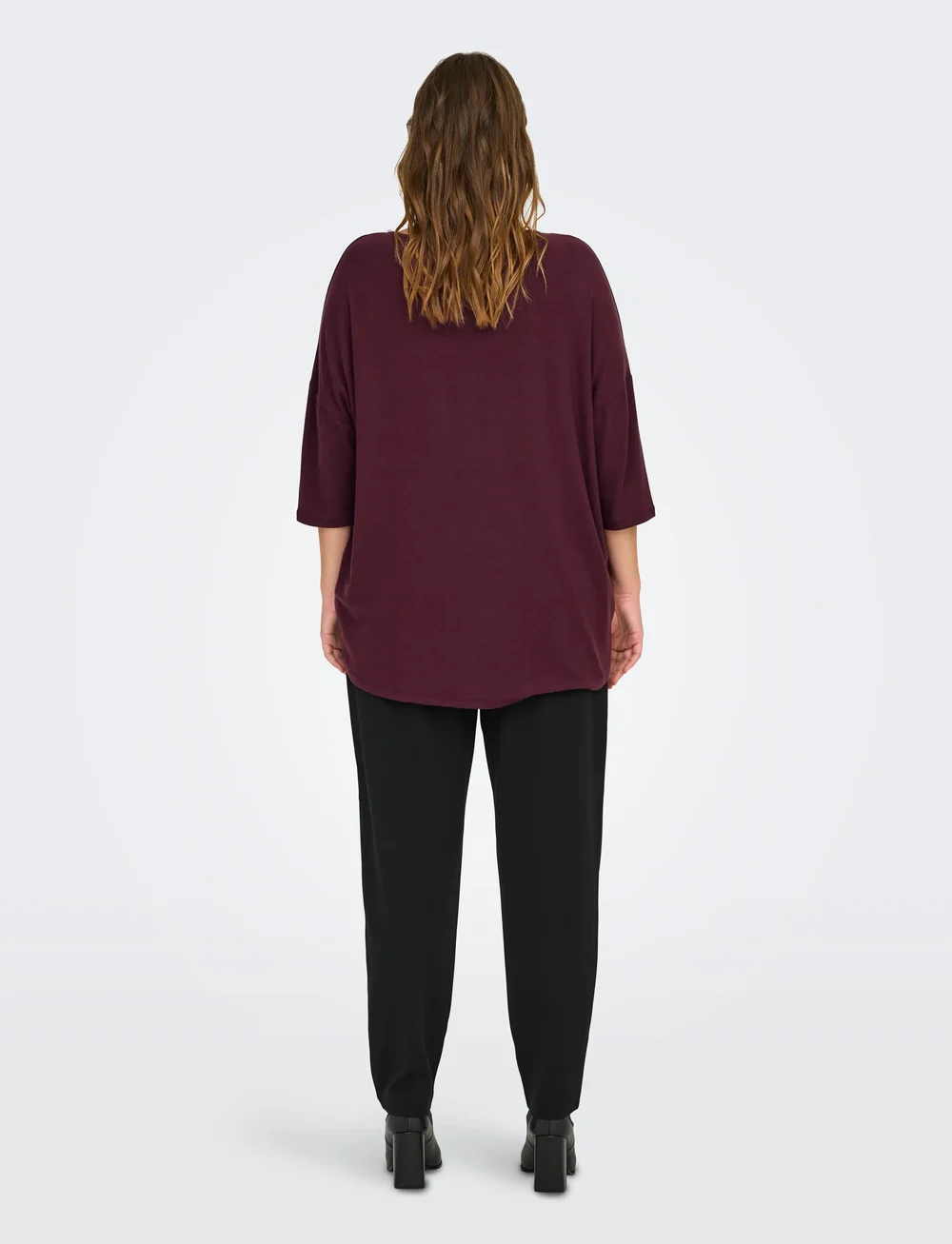 ONLY Carmakoma - CARLAMOUR 3/4 TOP JRS NOOS - langärmlige tops - winetasting - 3