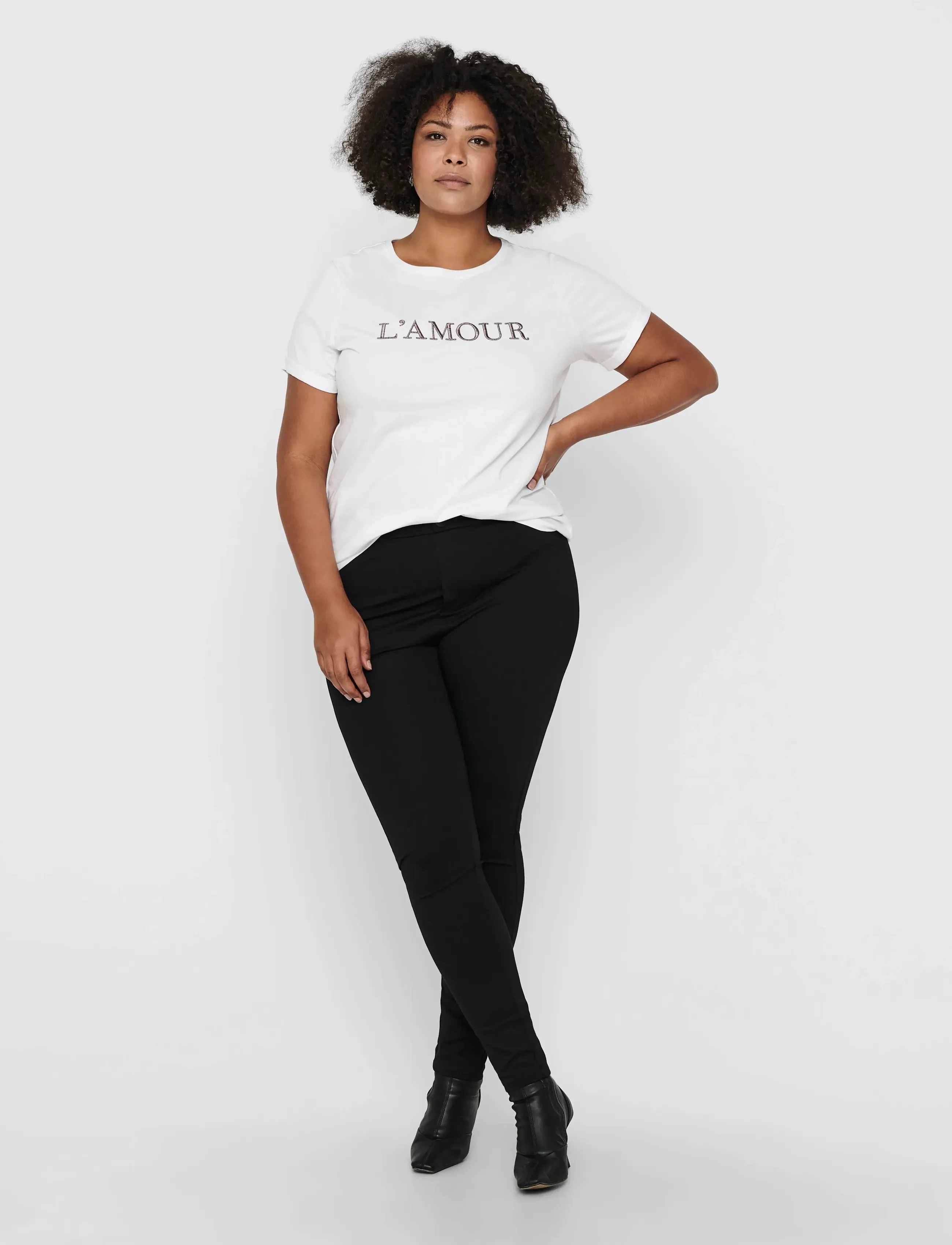 ONLY Carmakoma CARTAY  SHAPE UP LEGGINGS PNT - Tøj - BLACK / black