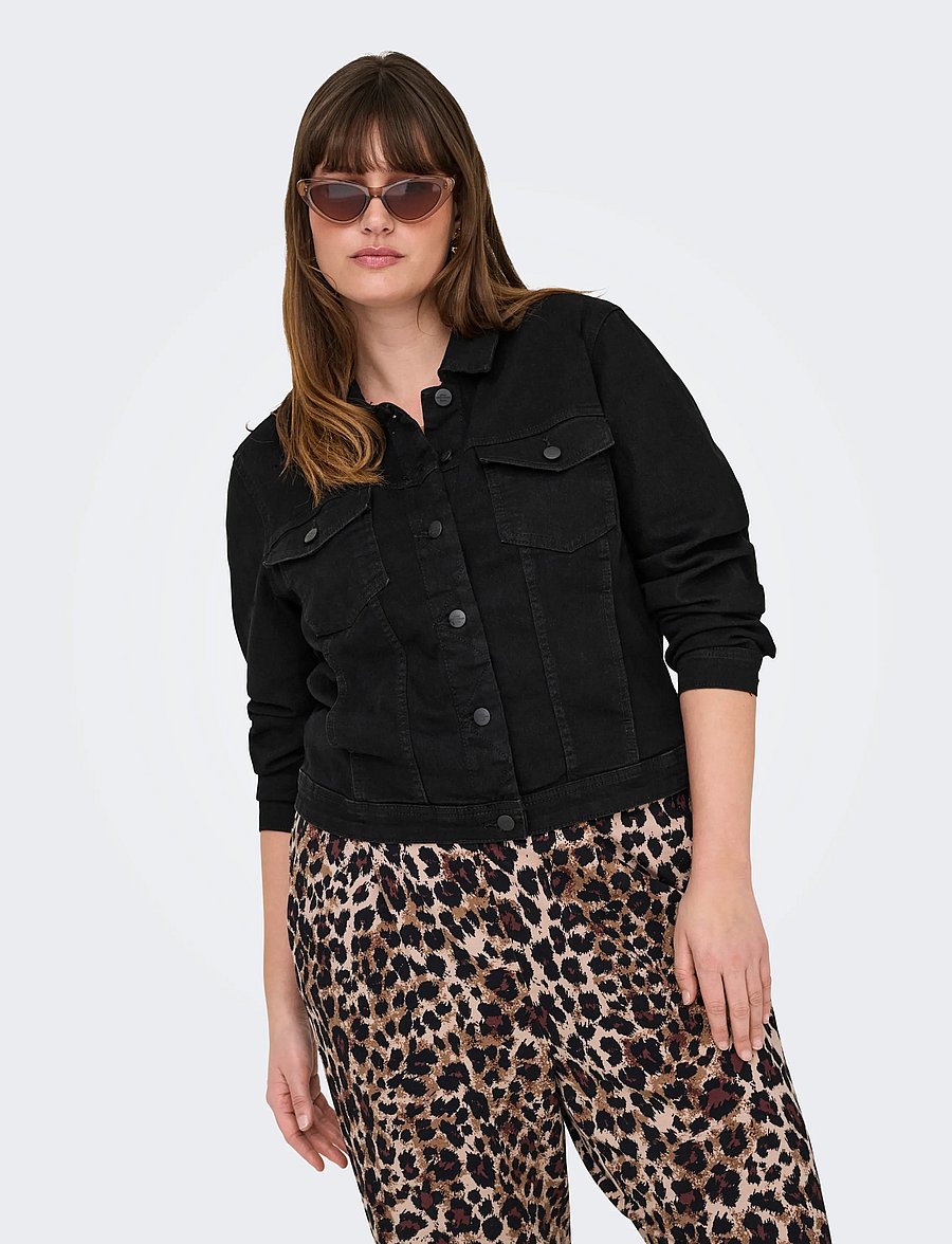 ONLY Carmakoma - CARWESPA LS JACKET BLACK DNM NOOS - kurtki wiosenne - black - 5