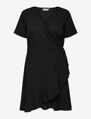 ONLY Carmakoma - CARLIVIA S/S WRAP KNEE DRESS WVN NOOS - robes portefeuille - black - 0