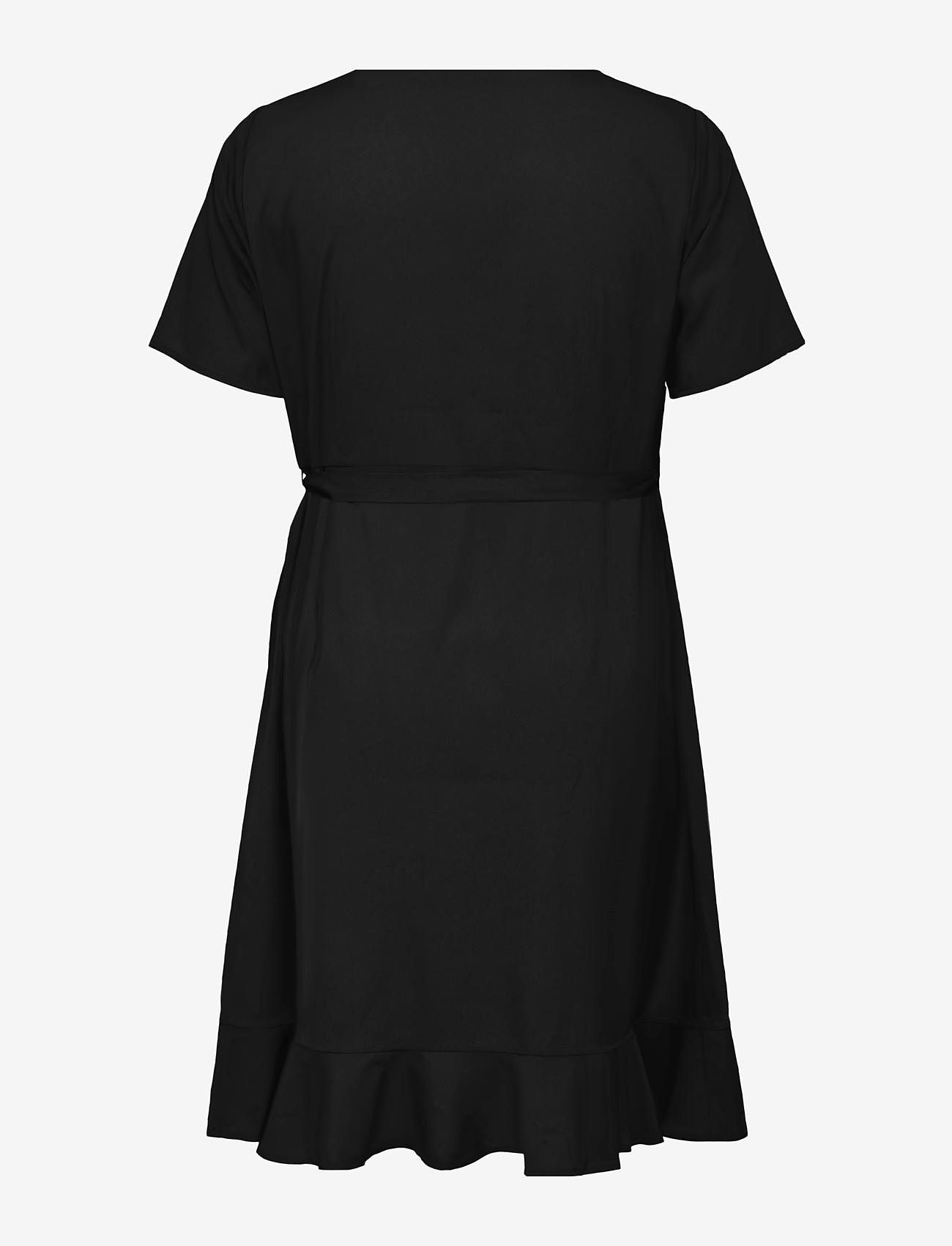 ONLY Carmakoma - CARLIVIA S/S WRAP KNEE DRESS WVN NOOS - robes portefeuille - black - 1