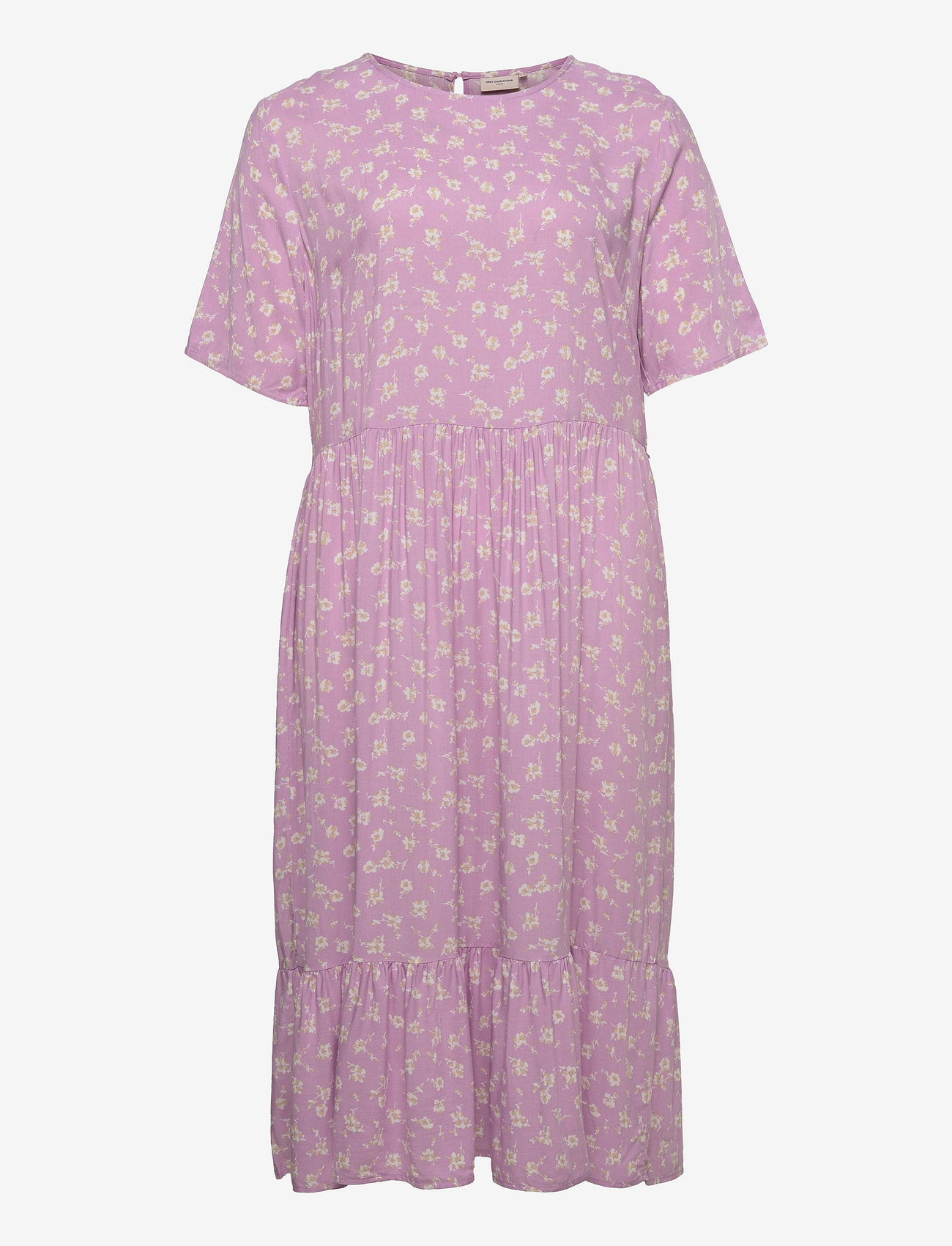 ONLY Carmakoma - CARLOLLIMEGAN SS BLK DRESS AOP - orchid bouquet - 0