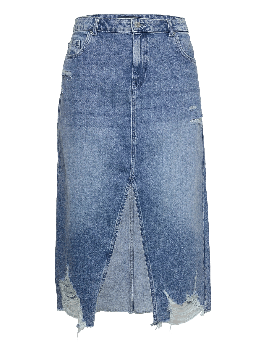 ONLY Carmakoma - CARMOLLY LIFE REG LONG WDNM JNS SKIRT - medium blue denim - 0