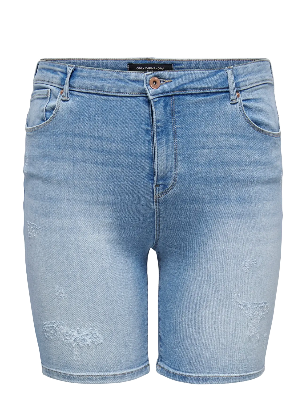 ONLY Carmakoma CARLAOLA REG DEST DNM SHORTS - Tøj - LIGHT BLUE DENIM / blue