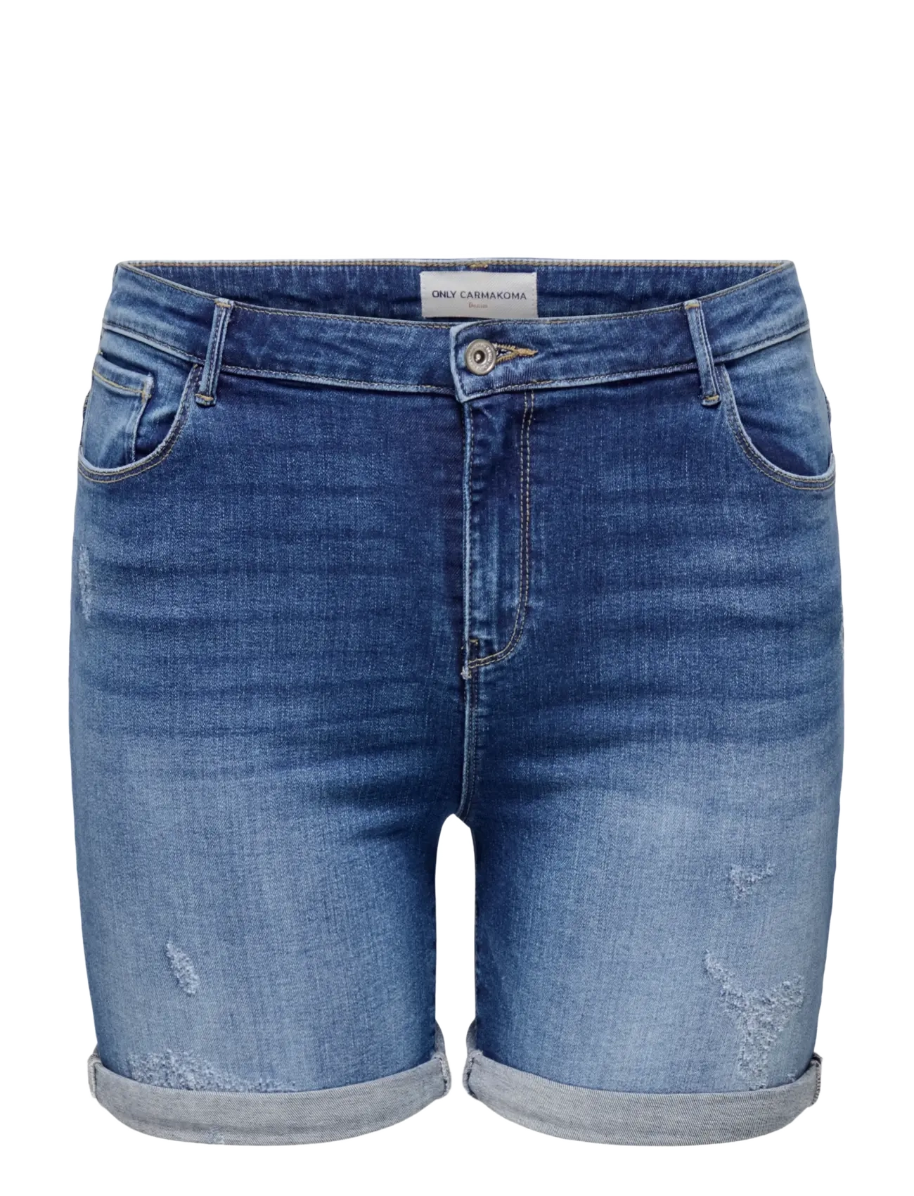 ONLY Carmakoma CARLAOLA REG DEST DNM SHORTS - Šortai - MEDIUM BLUE DENIM / blue