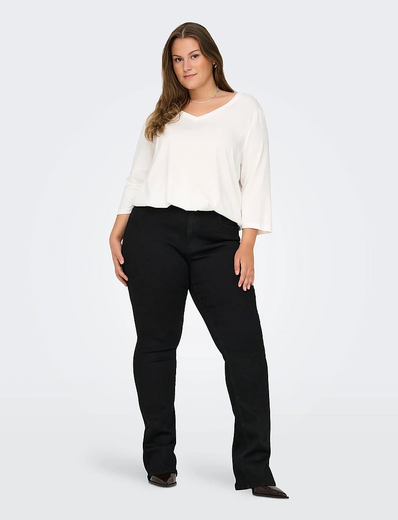 ONLY Carmakoma - CARSALLY HW FLARED JEANS BJ165 NOOS - alt eriti laia säärega teksad - black - 4