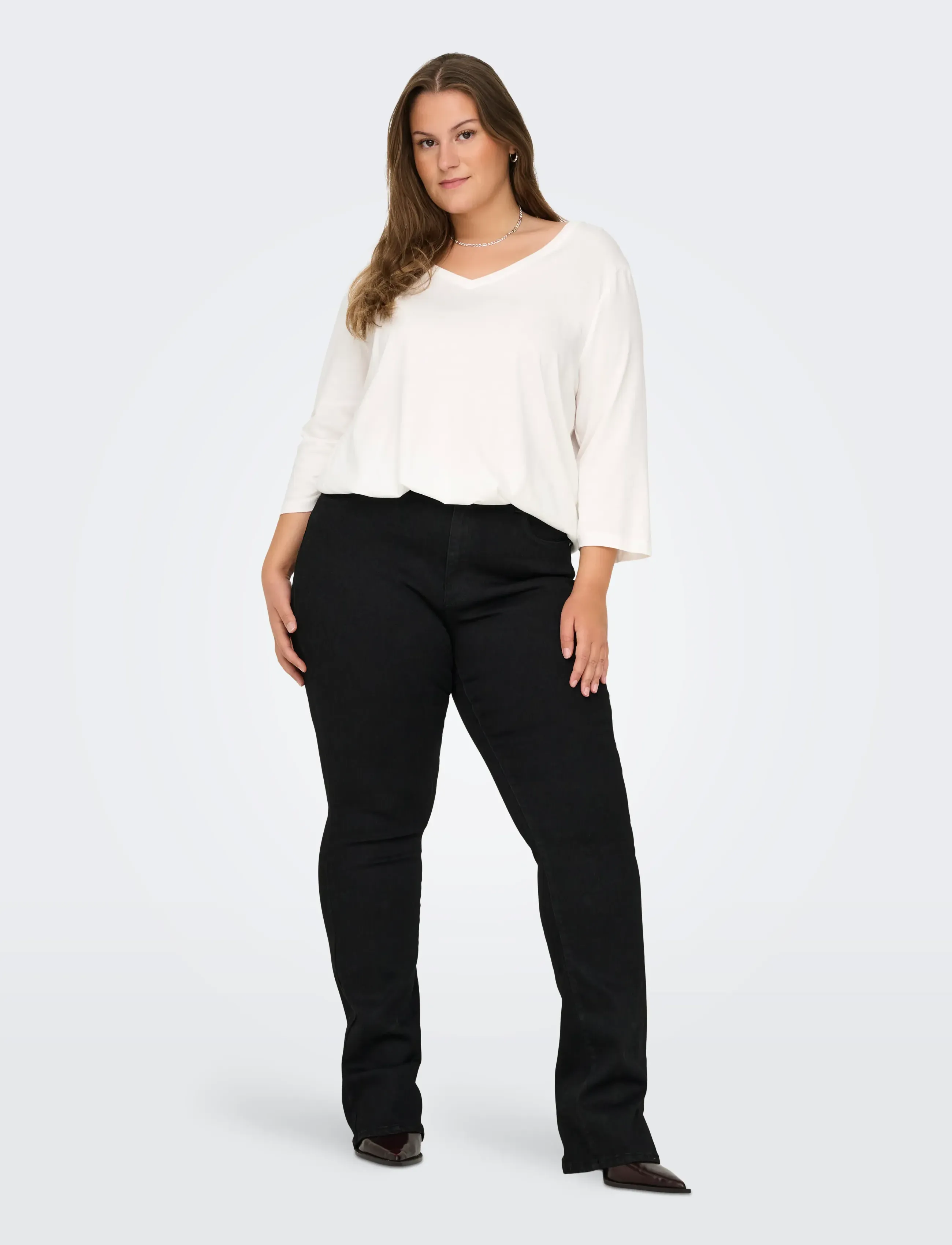 ONLY Carmakoma - CARSALLY HW FLARED JEANS BJ165 NOOS - jeans évasés - black - 4