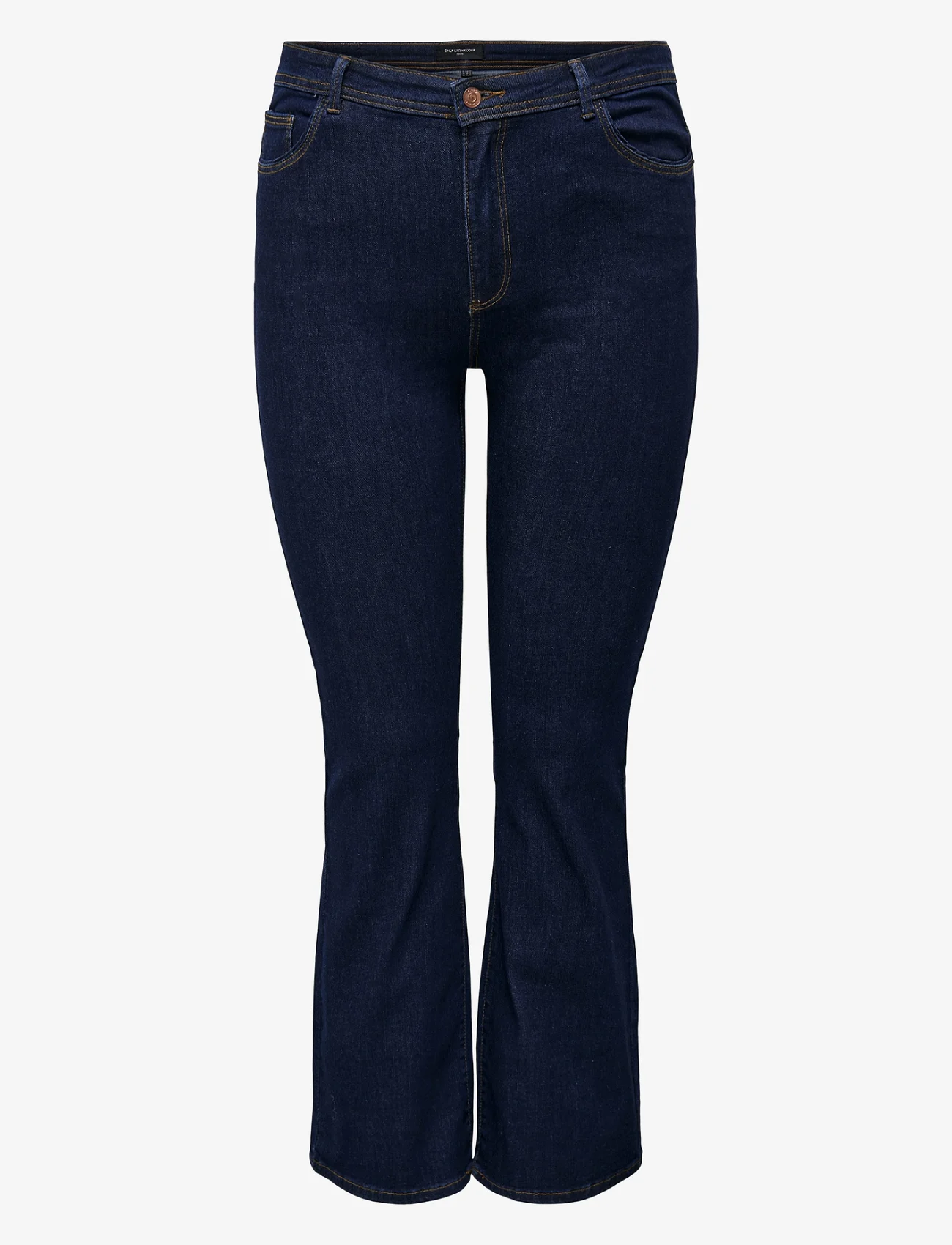 ONLY Carmakoma - CARSALLY HW FLARED JEANS DNM BJ370 NOOS - flared jeans - dark blue denim - 0