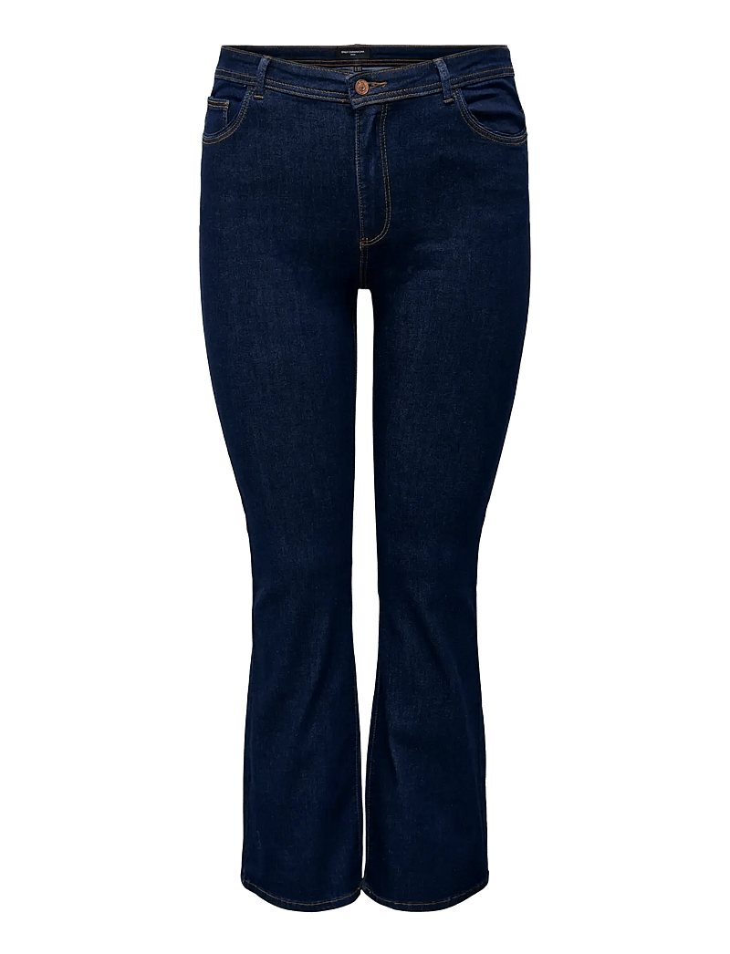 ONLY Carmakoma - CARSALLY HW FLARED JEANS DNM BJ370 NOOS - schlaghosen - dark blue denim - 1