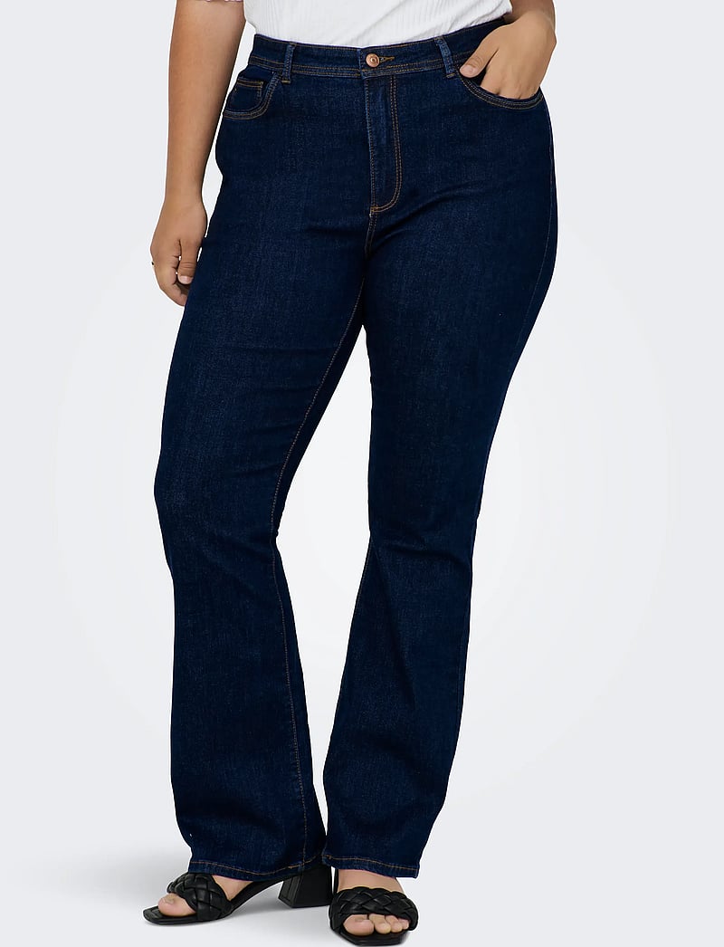 ONLY Carmakoma - CARSALLY HW FLARED JEANS DNM BJ370 NOOS - schlaghosen - dark blue denim - 5