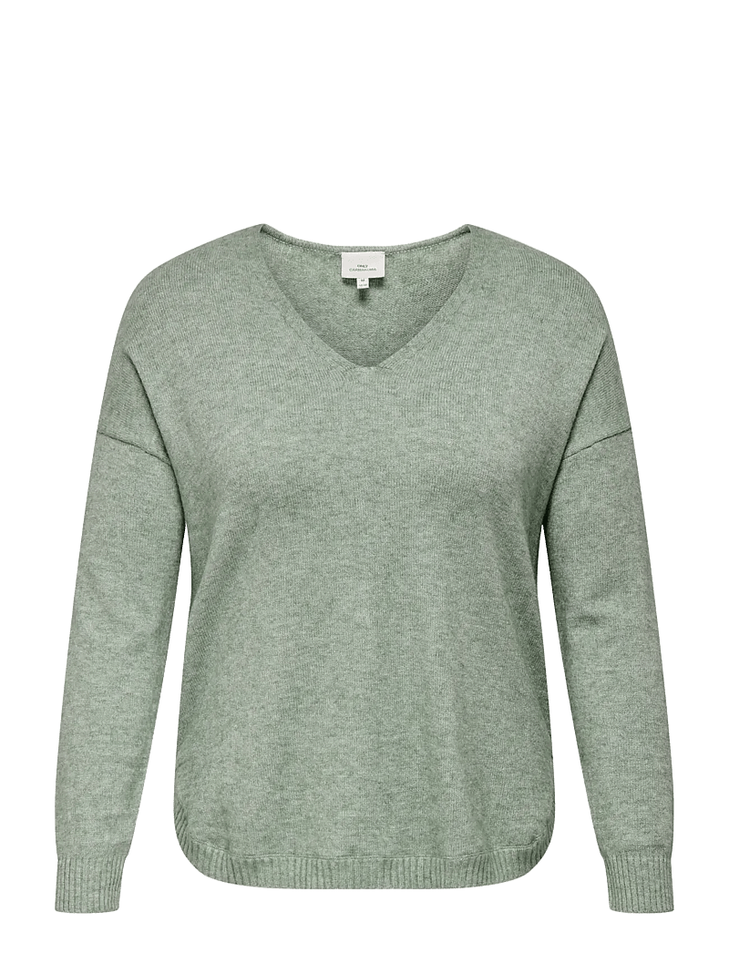 ONLY Carmakoma - CARMARGARETA LS PULLOVER KNT NOOS - striktrøjer - basil - 1