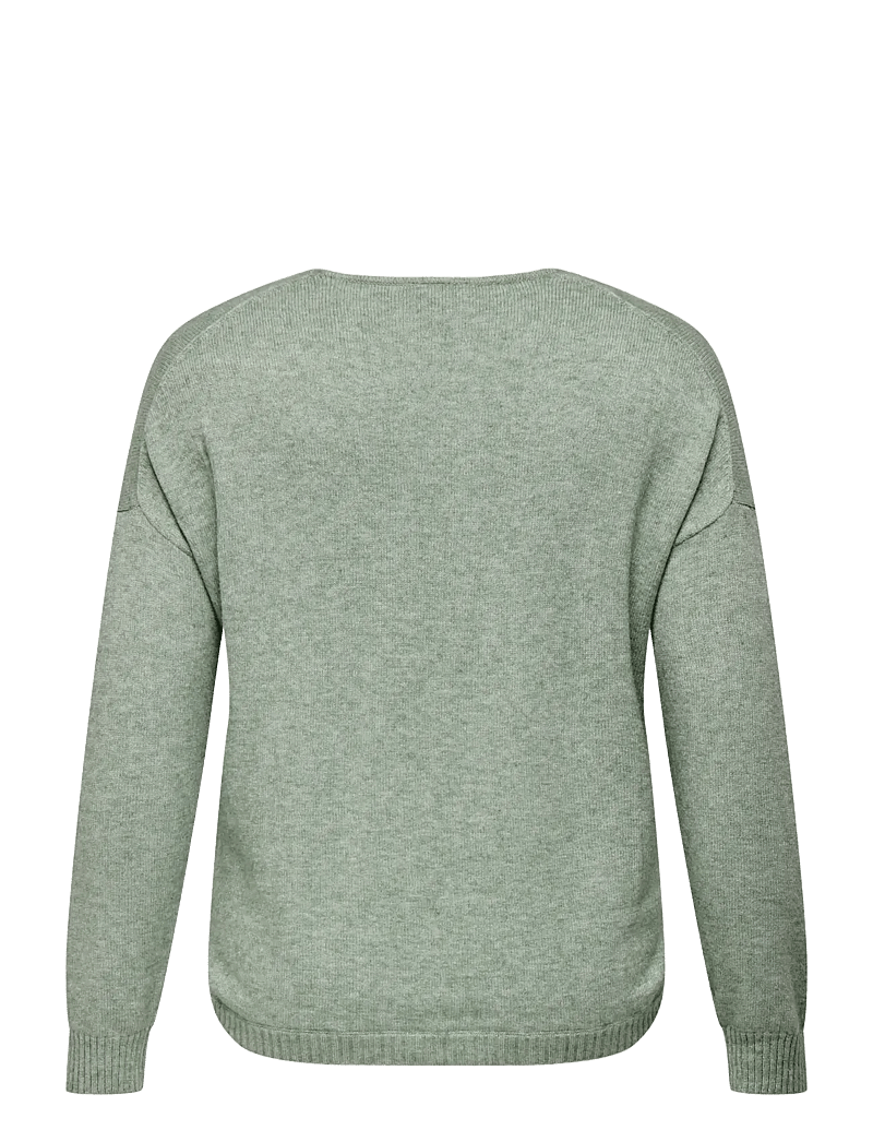 ONLY Carmakoma - CARMARGARETA LS PULLOVER KNT NOOS - striktrøjer - basil - 2