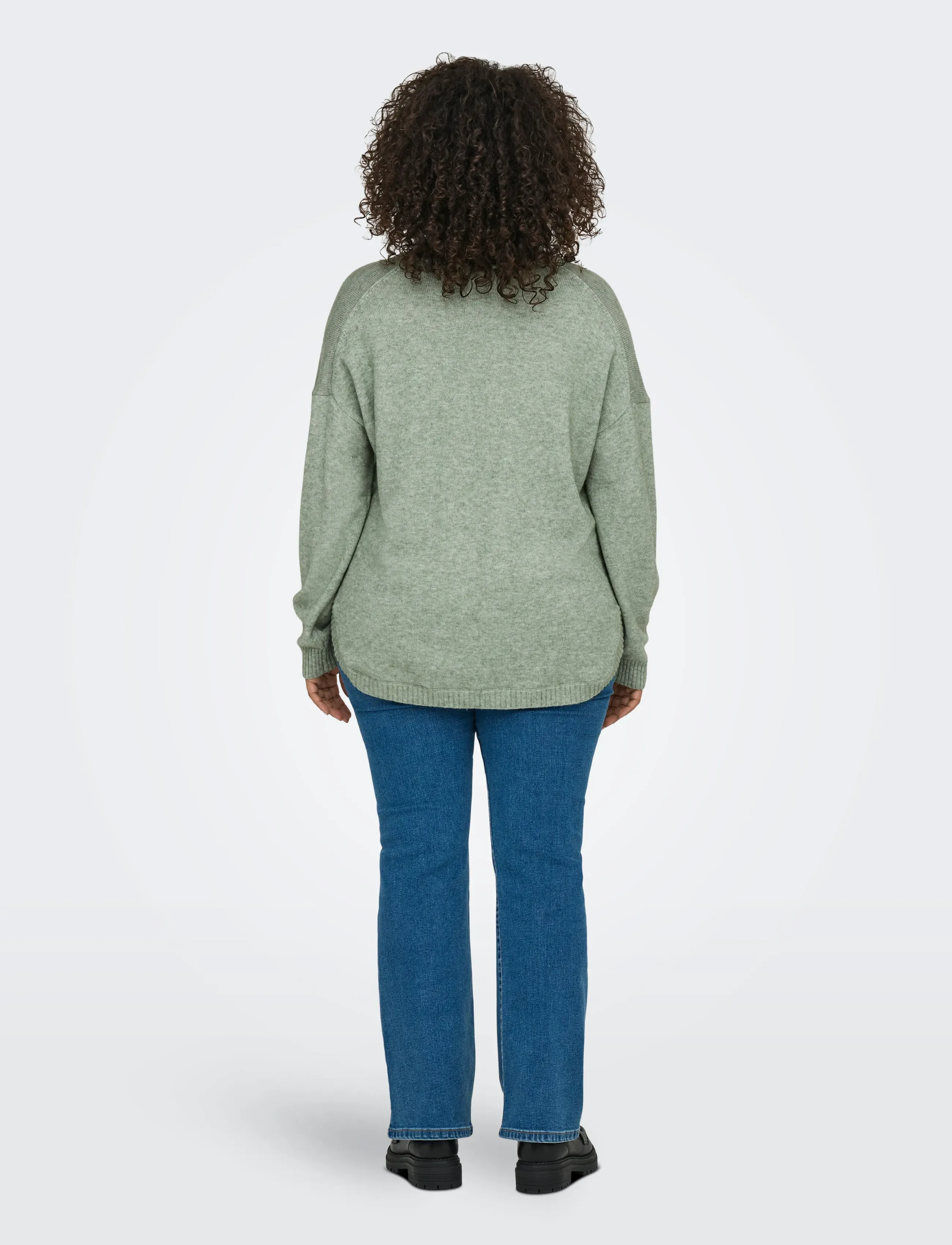 ONLY Carmakoma - CARMARGARETA LS PULLOVER KNT NOOS - pullover - basil - 3