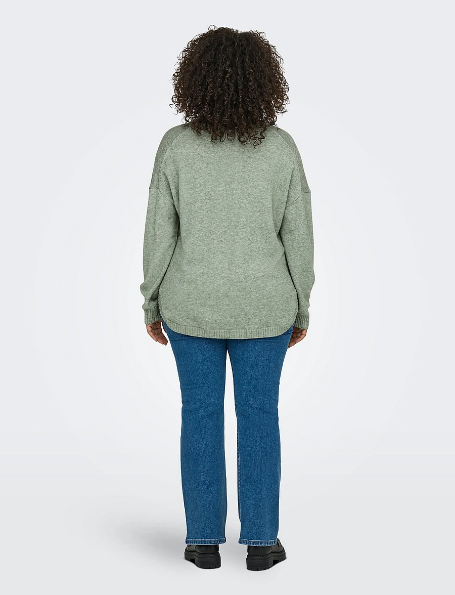 ONLY Carmakoma - CARMARGARETA LS PULLOVER KNT NOOS - pullover - basil - 3