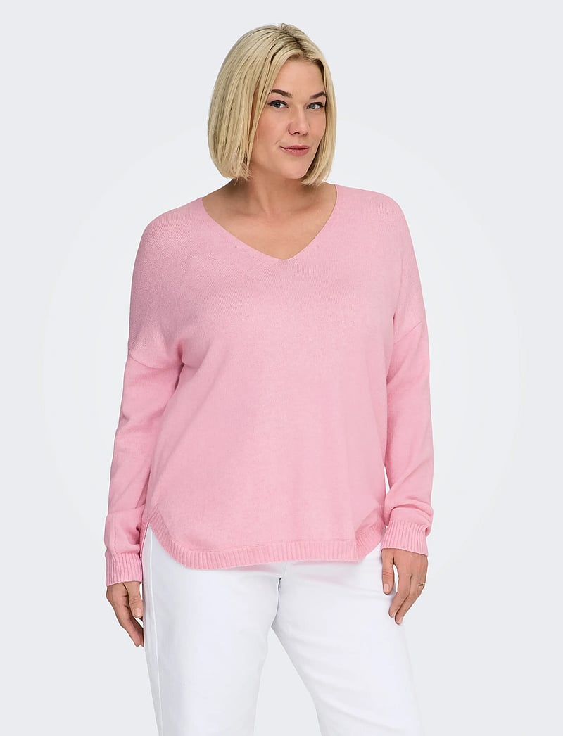 ONLY Carmakoma - CARMARGARETA LS PULLOVER KNT NOOS - neulepuserot - light pink - 0