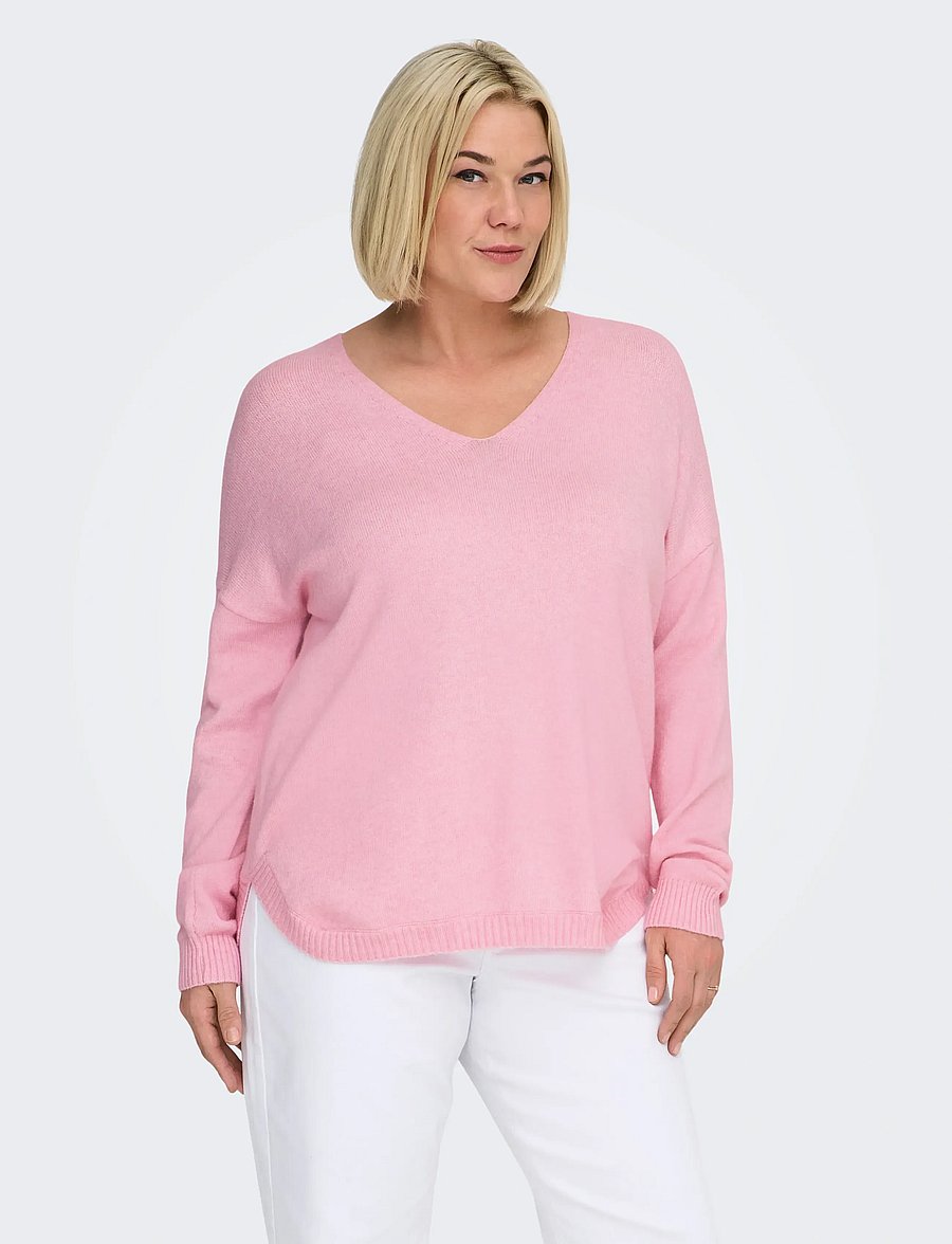 ONLY Carmakoma - CARMARGARETA LS PULLOVER KNT NOOS - striktrøjer - light pink - 0