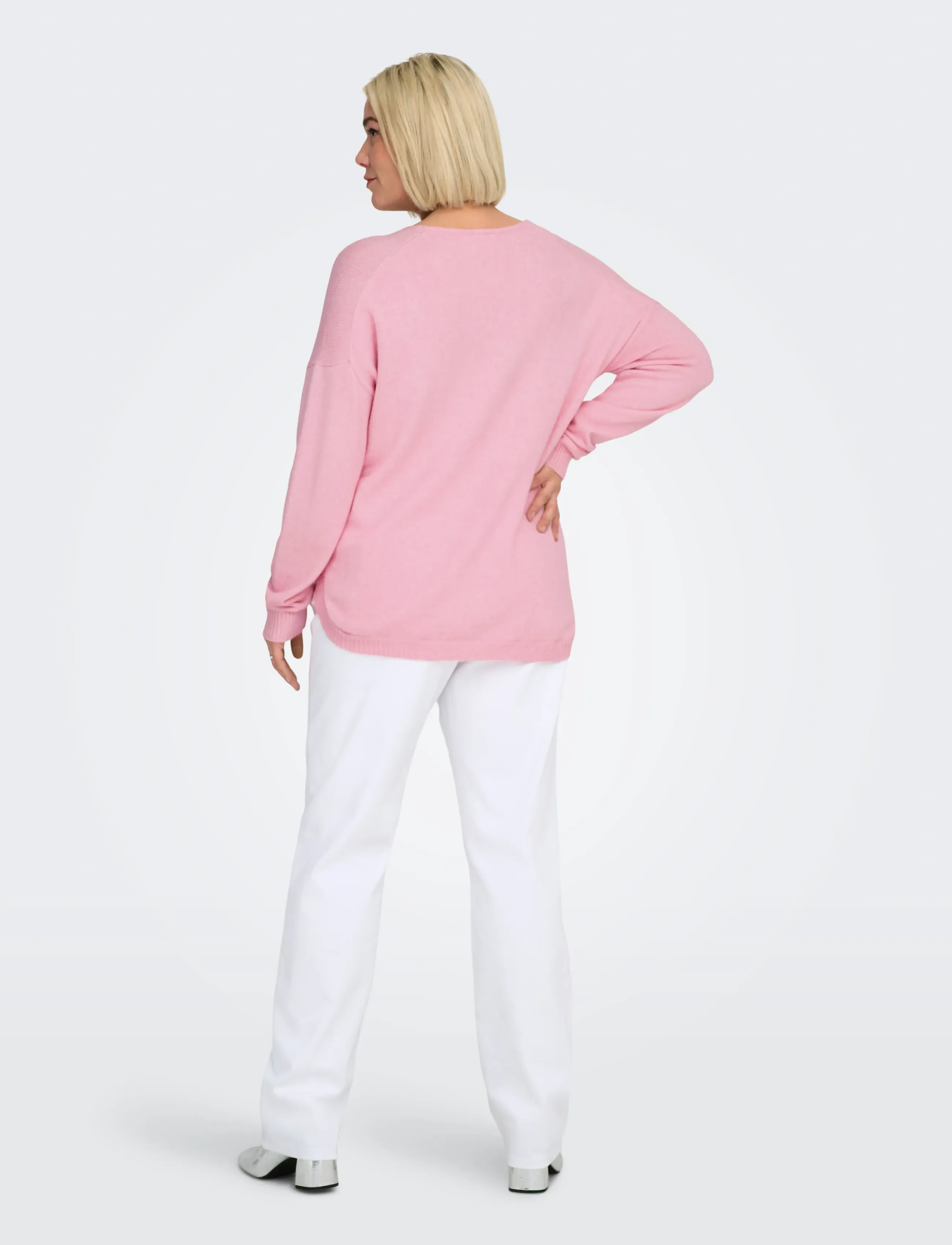 ONLY Carmakoma - CARMARGARETA LS PULLOVER KNT NOOS - striktrøjer - light pink - 3