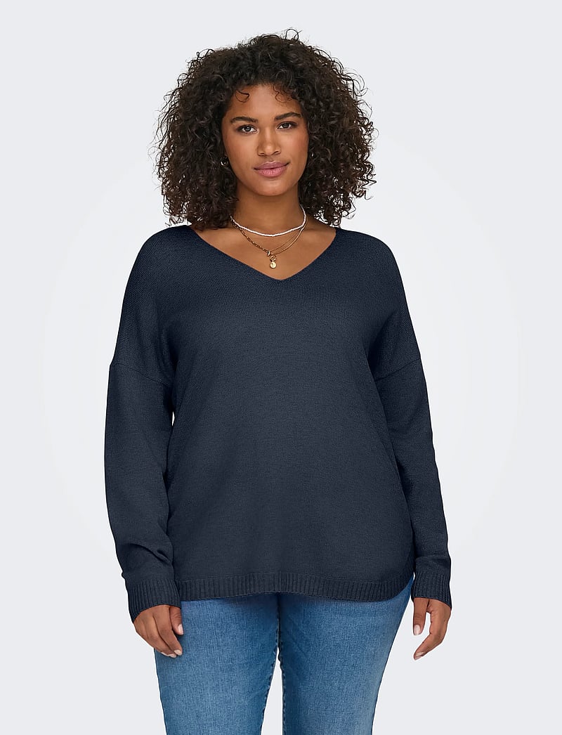ONLY Carmakoma - CARMARGARETA LS PULLOVER KNT NOOS - jumpers - ombre blue - 0