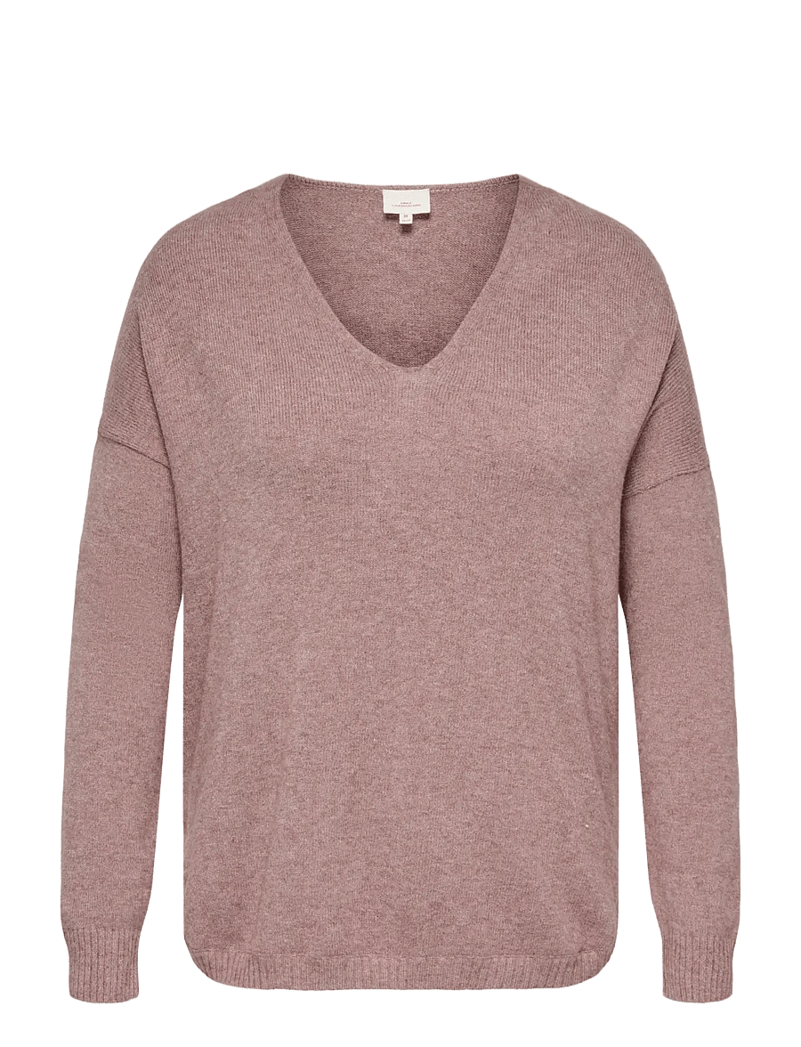 ONLY Carmakoma - CARMARGARETA LS PULLOVER KNT NOOS - striktrøjer - rose brown - 1