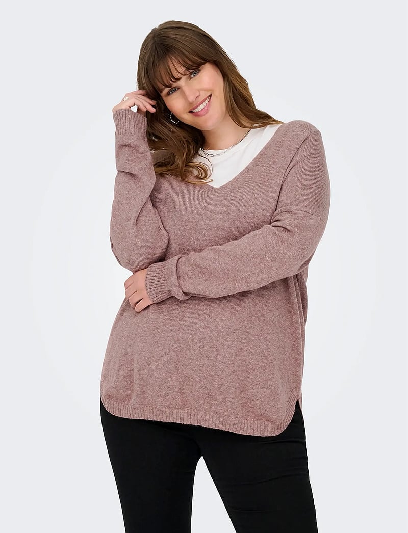 ONLY Carmakoma - CARMARGARETA LIFE LS PULLOVER KNT NOOS - pullover - rose brown - 0