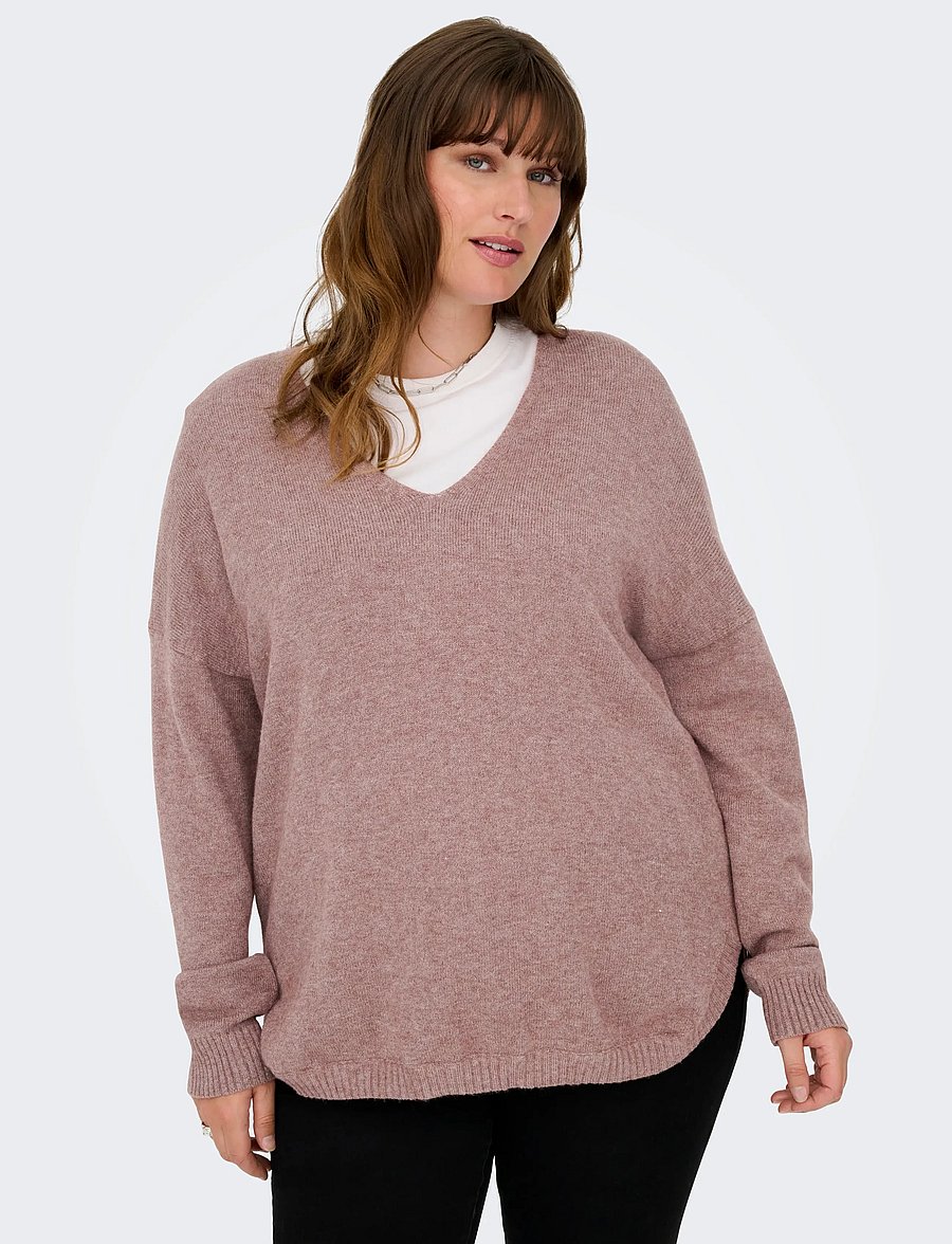 ONLY Carmakoma - CARMARGARETA LS PULLOVER KNT NOOS - striktrøjer - rose brown - 5