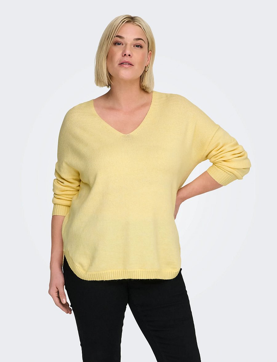 ONLY Carmakoma - CARMARGARETA LS PULLOVER KNT NOOS - stickade tröjor - sunlight - 0