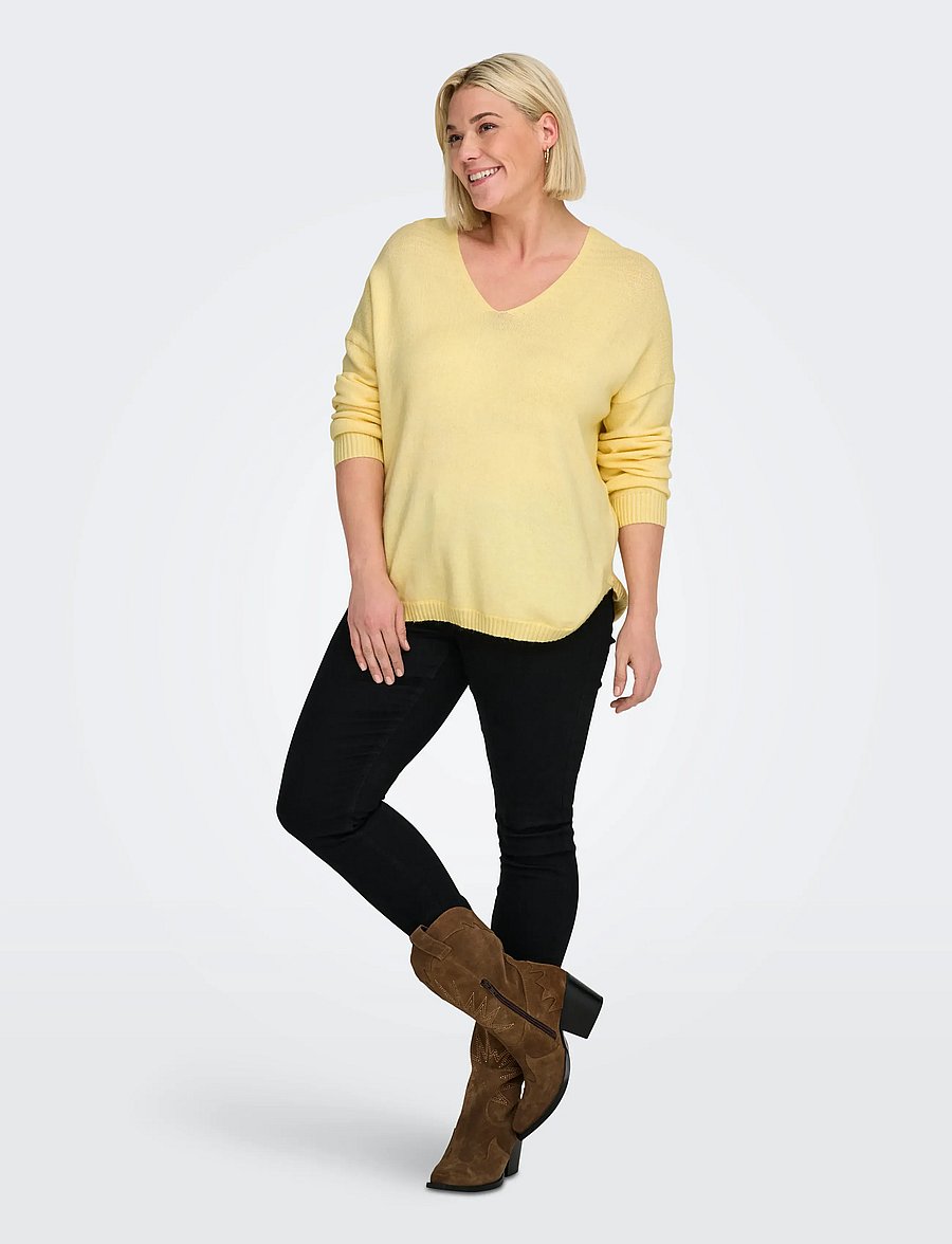 ONLY Carmakoma - CARMARGARETA LS PULLOVER KNT NOOS - stickade tröjor - sunlight - 4