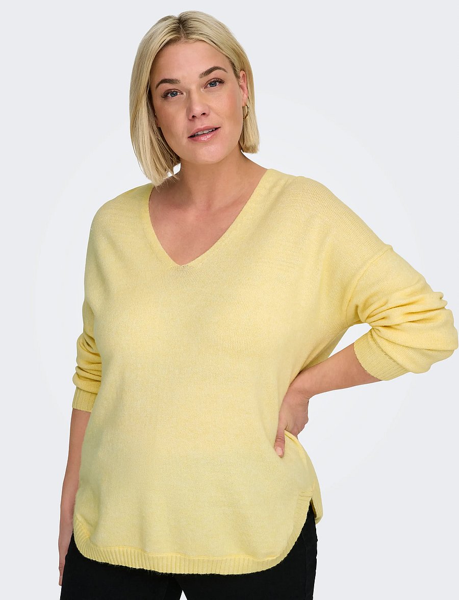 ONLY Carmakoma - CARMARGARETA LS PULLOVER KNT NOOS - stickade tröjor - sunlight - 5