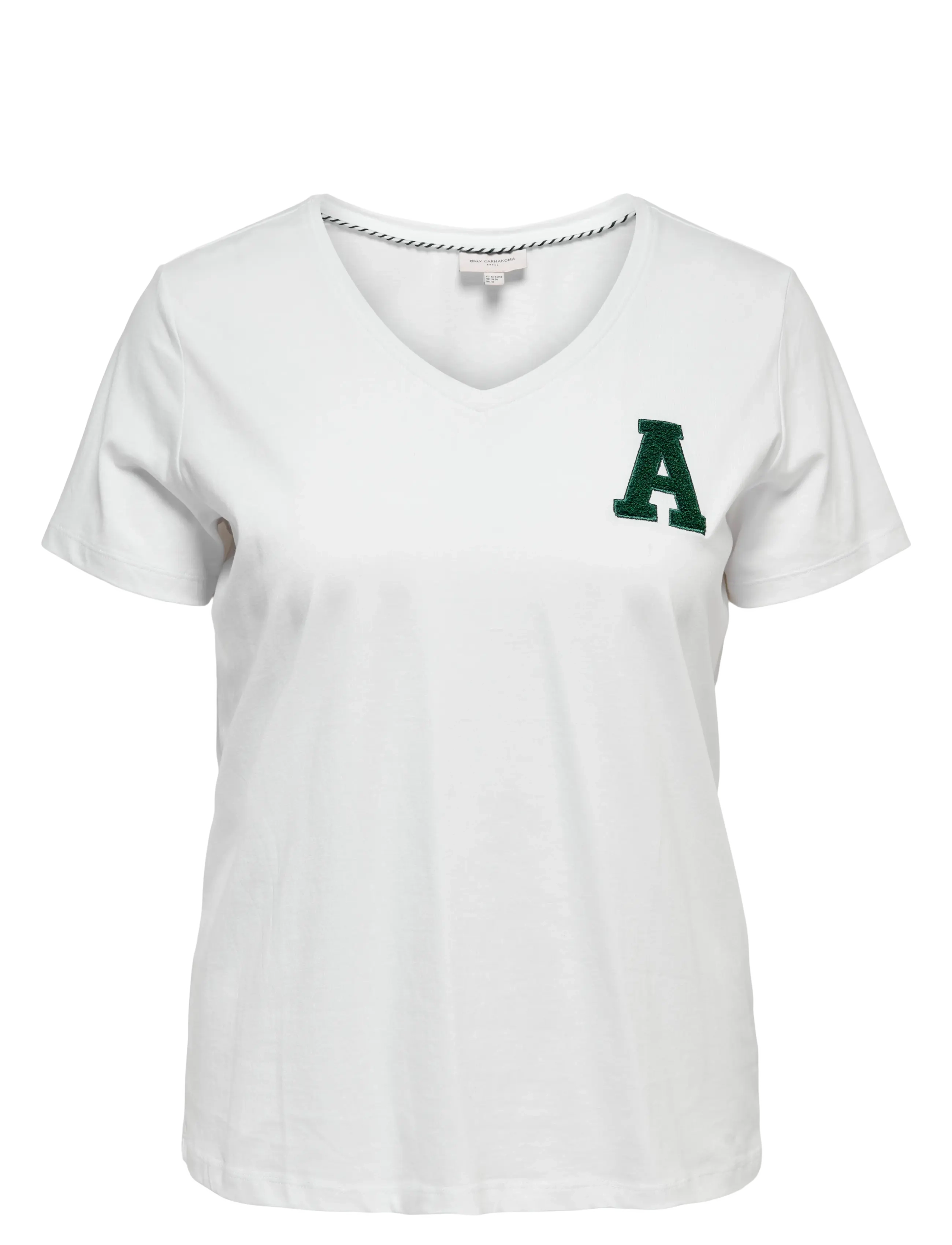 ONLY Carmakoma CARELODIE SS V-NECK TEE JRS - T-shirts - BRIGHT WHITE / white