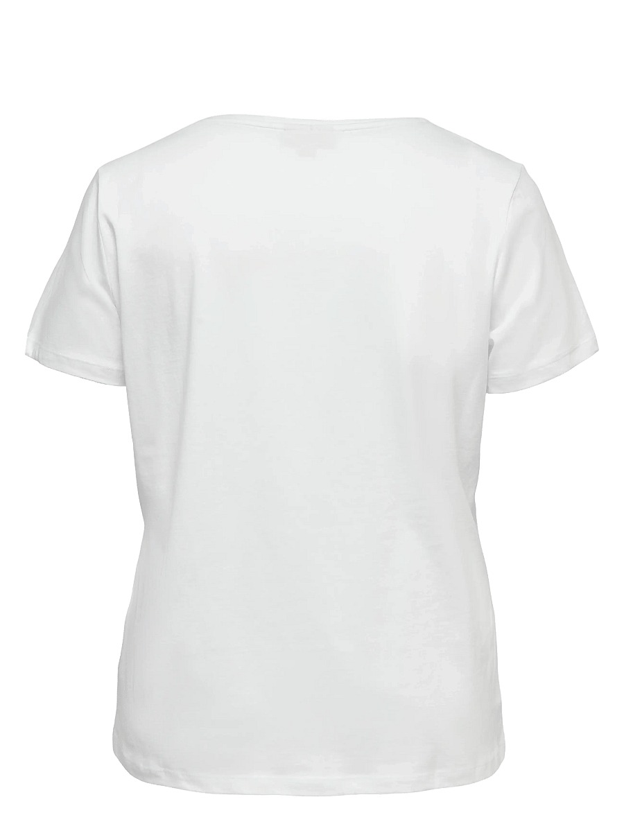ONLY Carmakoma - CARELODIE SS V-NECK TEE JRS - rudens drabužiai - bright white - 2