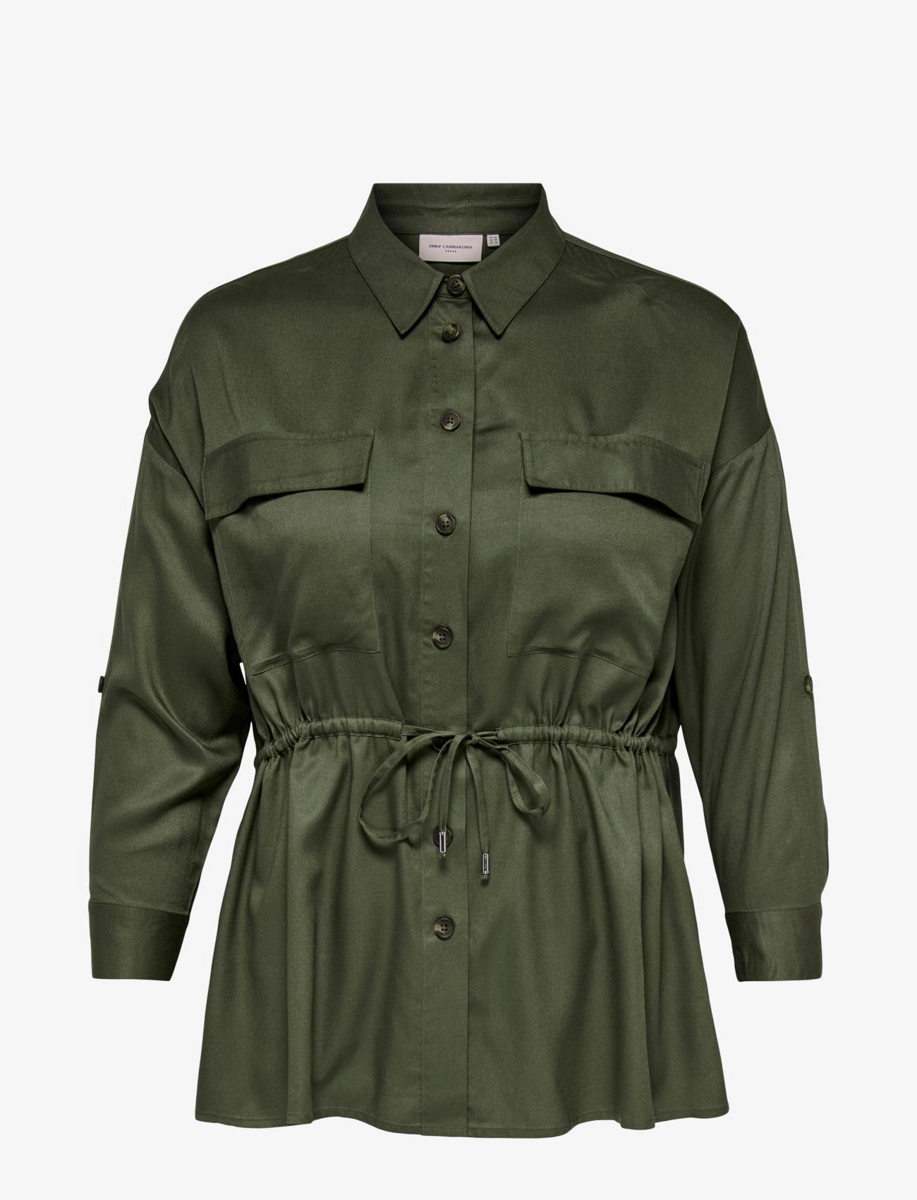 ONLY Carmakoma - CARPINGA LS SHIRT JACKET WVN - olive night - 0