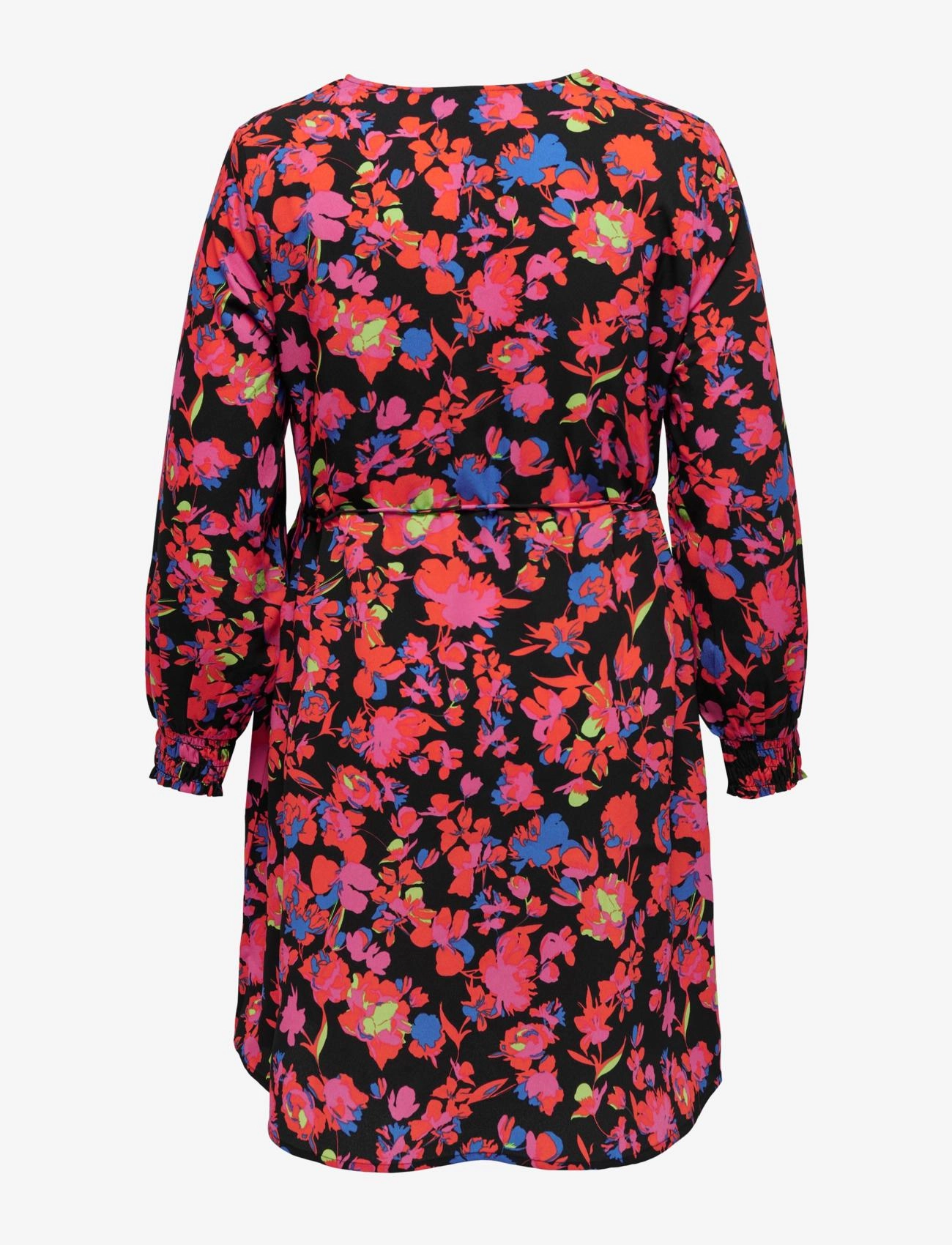 ONLY Carmakoma - CARNALA LIFE LS V-NECK KNEE DRESS AOP - black - 1