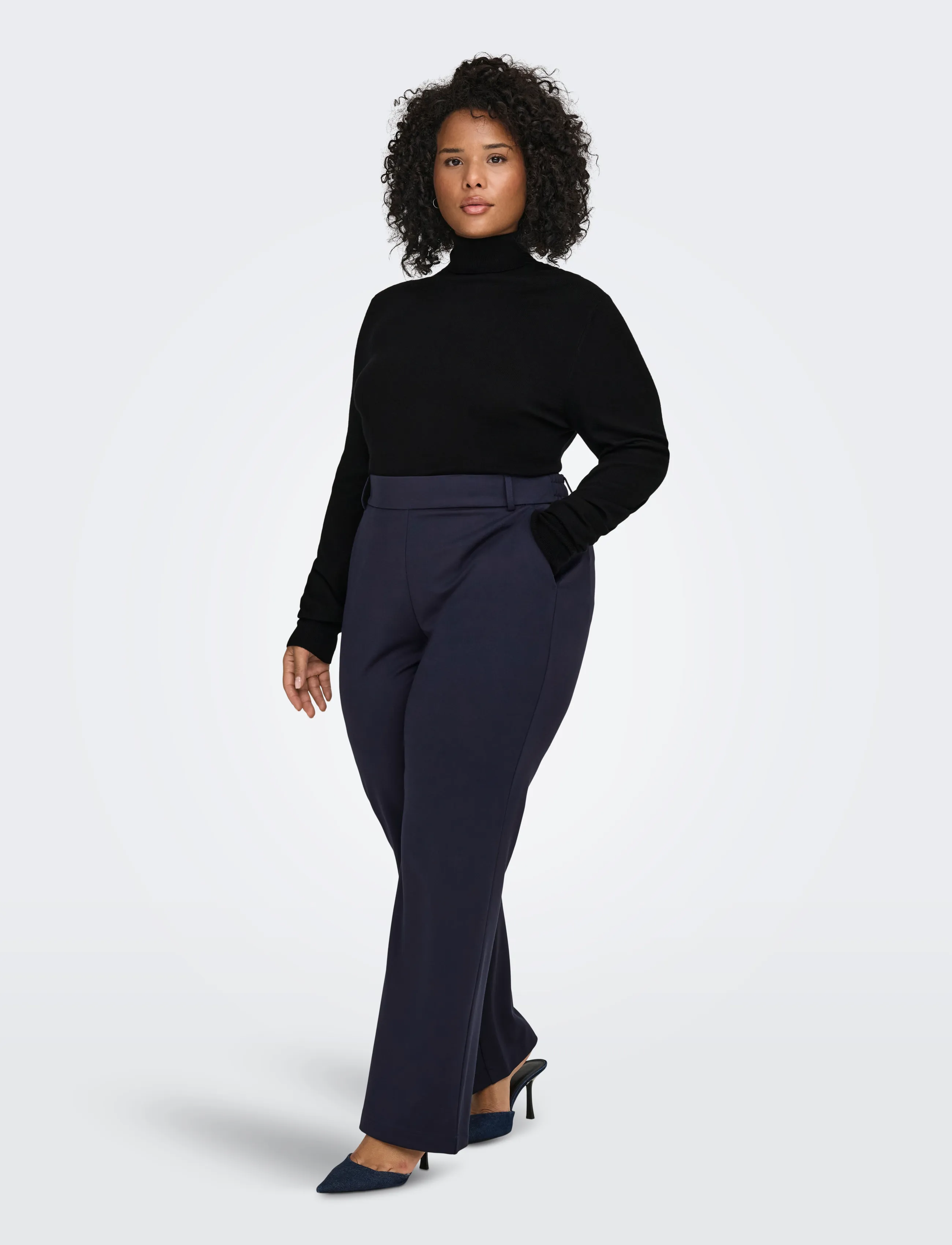 ONLY Carmakoma - CARVENICE LS ROLL PULLOVER NOOS - madalaimad hinnad - black - 4