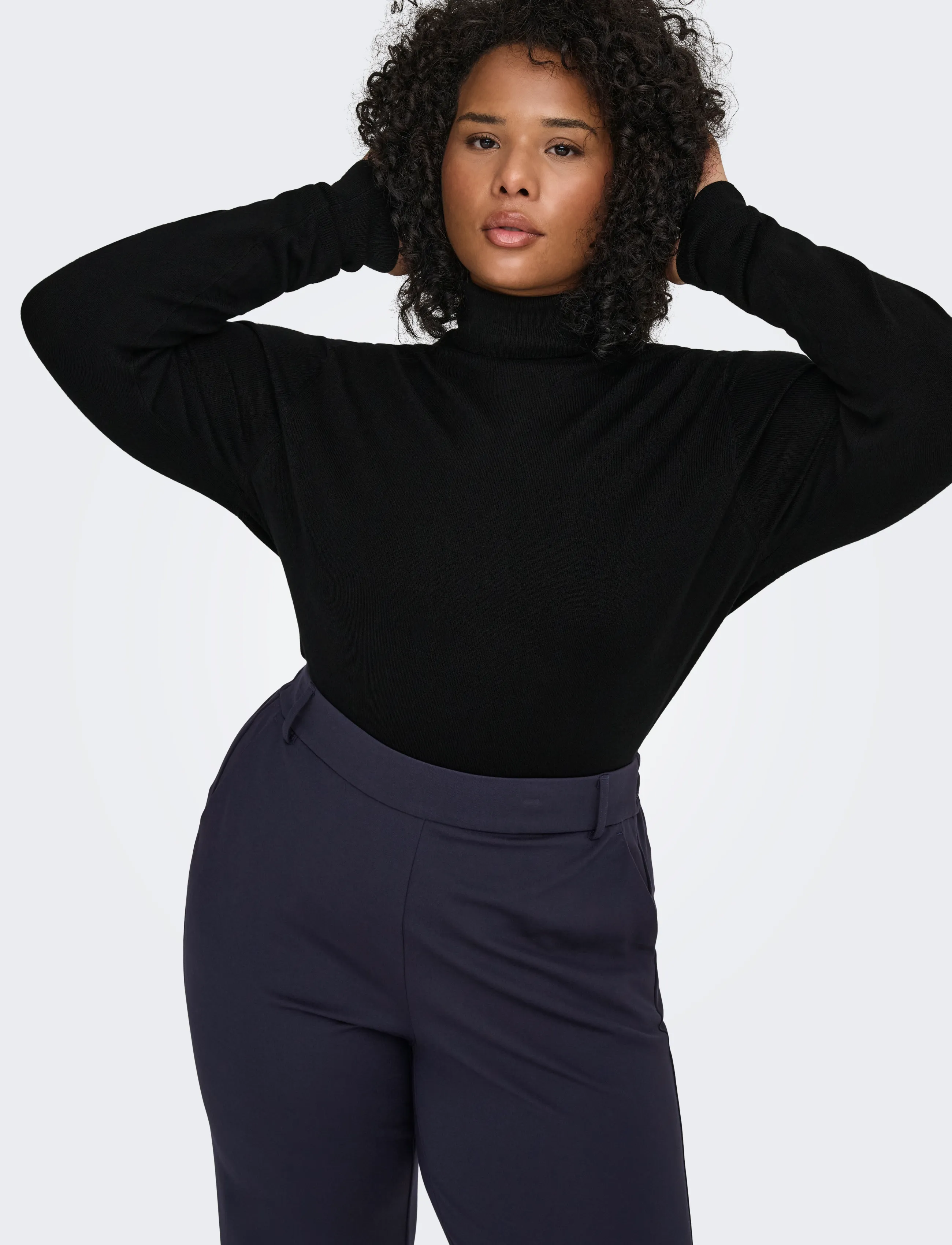ONLY Carmakoma - CARVENICE LS ROLL PULLOVER NOOS - madalaimad hinnad - black - 5