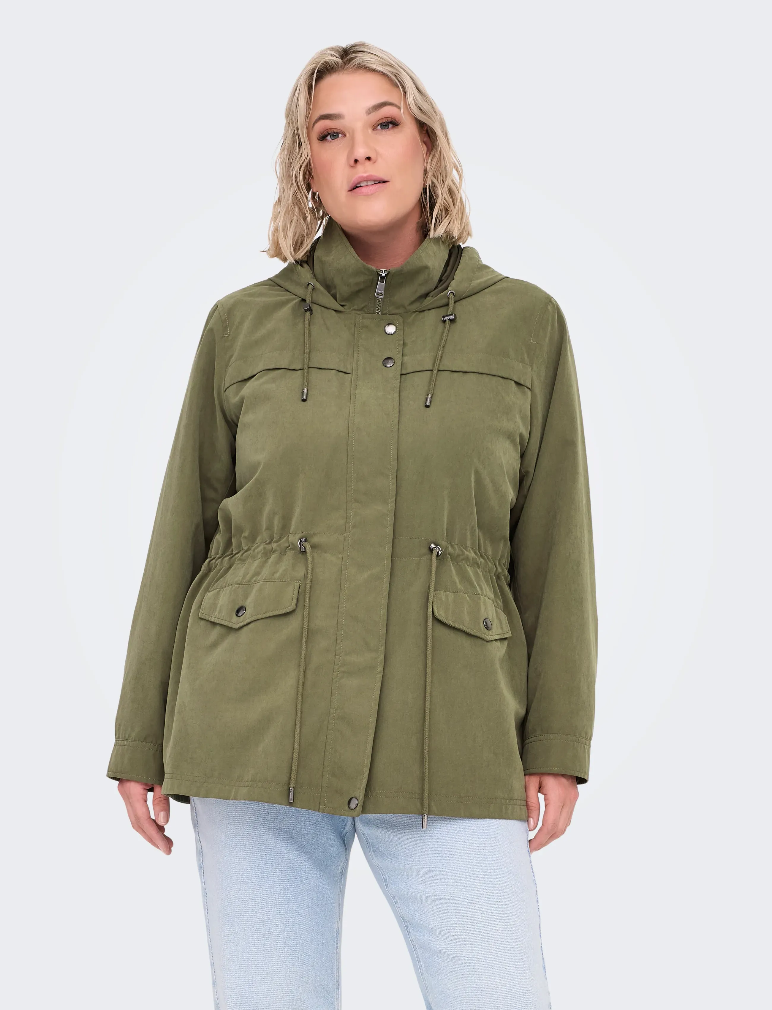 ONLY Carmakoma CARNEWSTARLINE SPRING JACKET  OTW - Transitional Layering - STONE GRAY / green