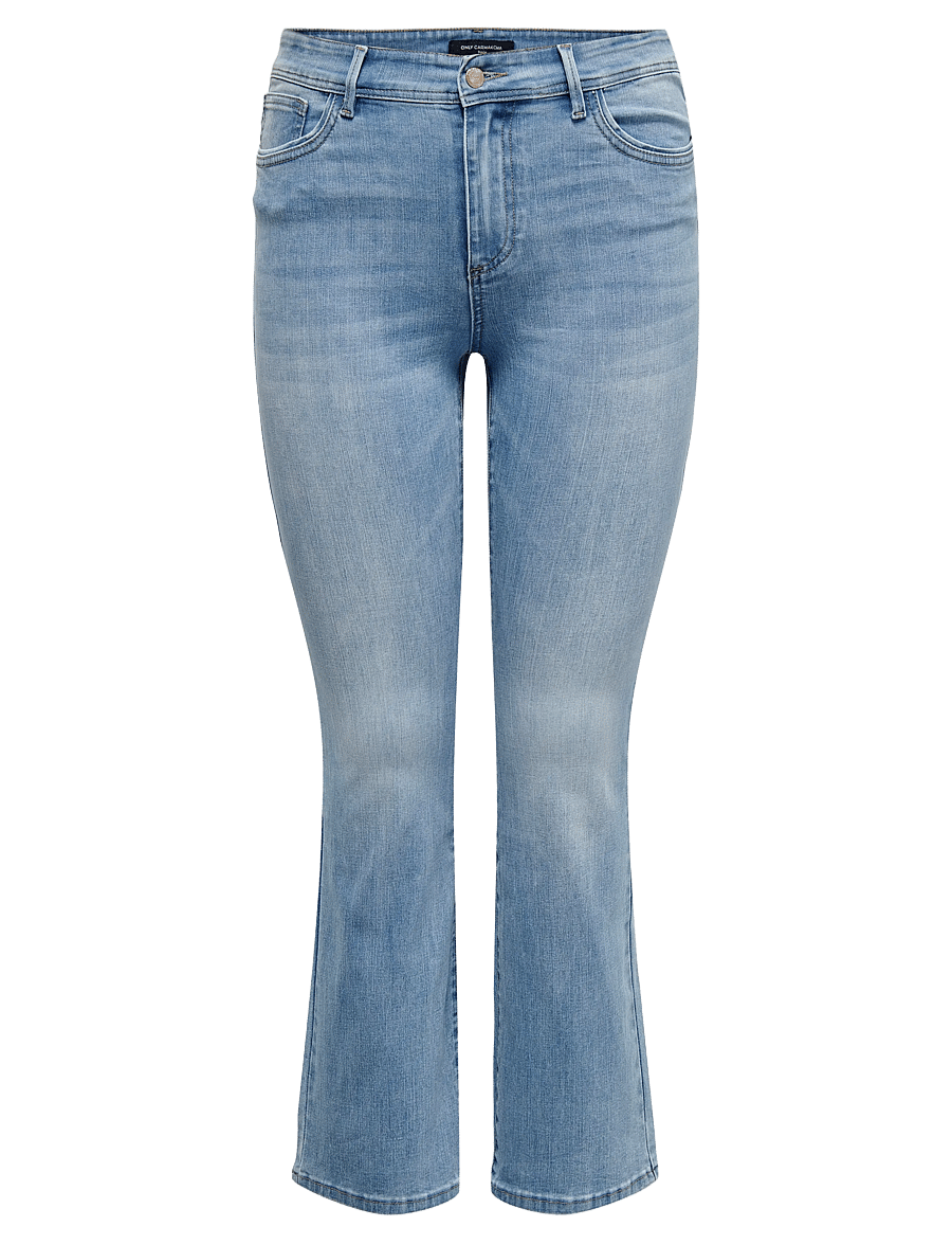ONLY Carmakoma - CARSALLY HW SK FLARED DNM BJ759 NOOS - jeans évasés - light medium blue denim - 1