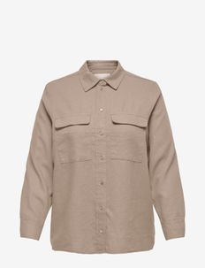 CARCARO L/S OVS LINEN SHIRT TLR, ONLY Carmakoma