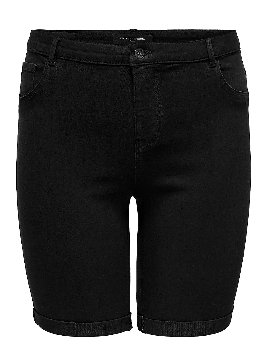 ONLY Carmakoma - CARTHUNDER LIFE REG LONG SHORTS DNM NOOS - jeansshorts - black - 1