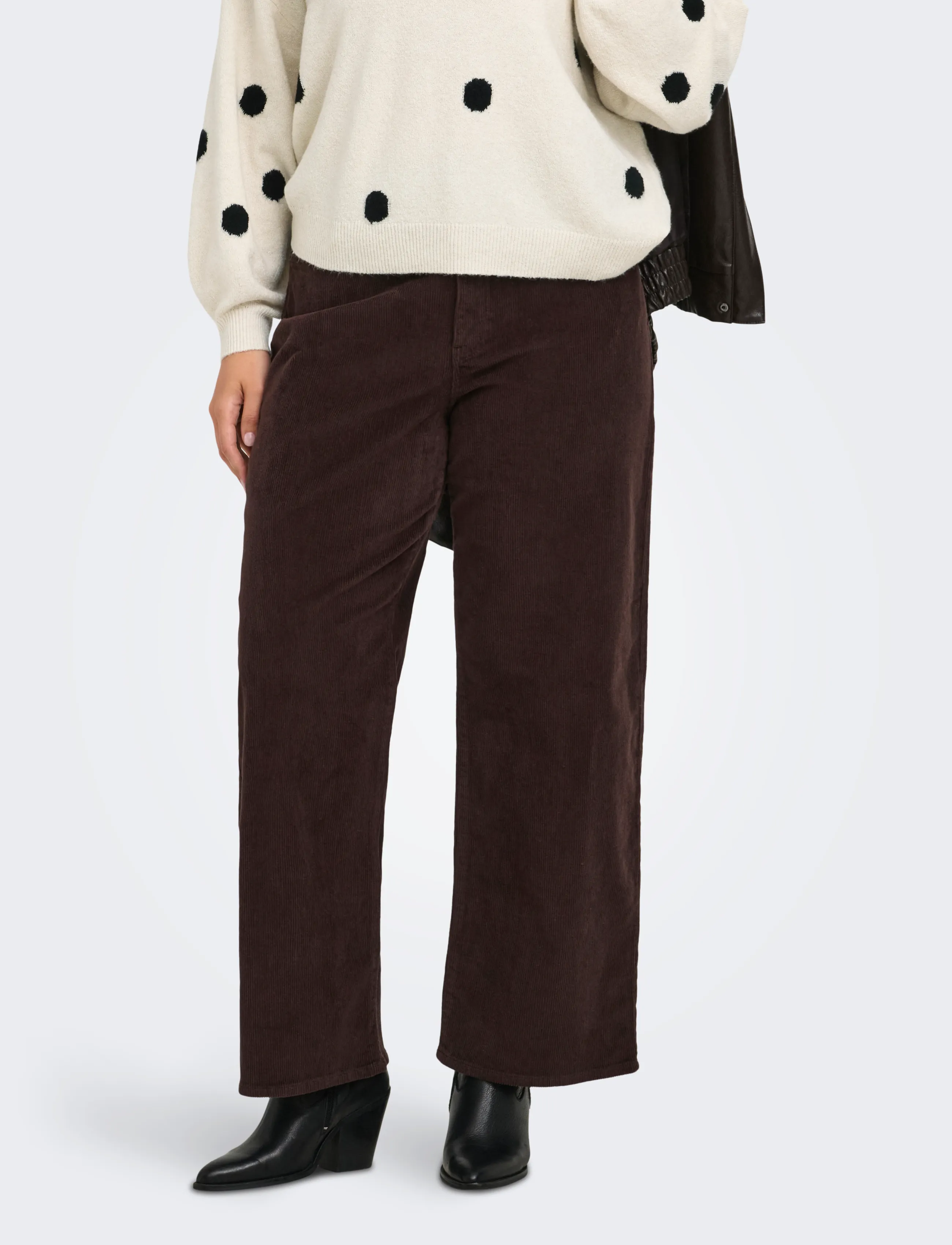 ONLY Carmakoma CARHOPE GLOBAL EX HW WIDE CORD PNT NOOS - Byxor - BLACK COFFEE / brown