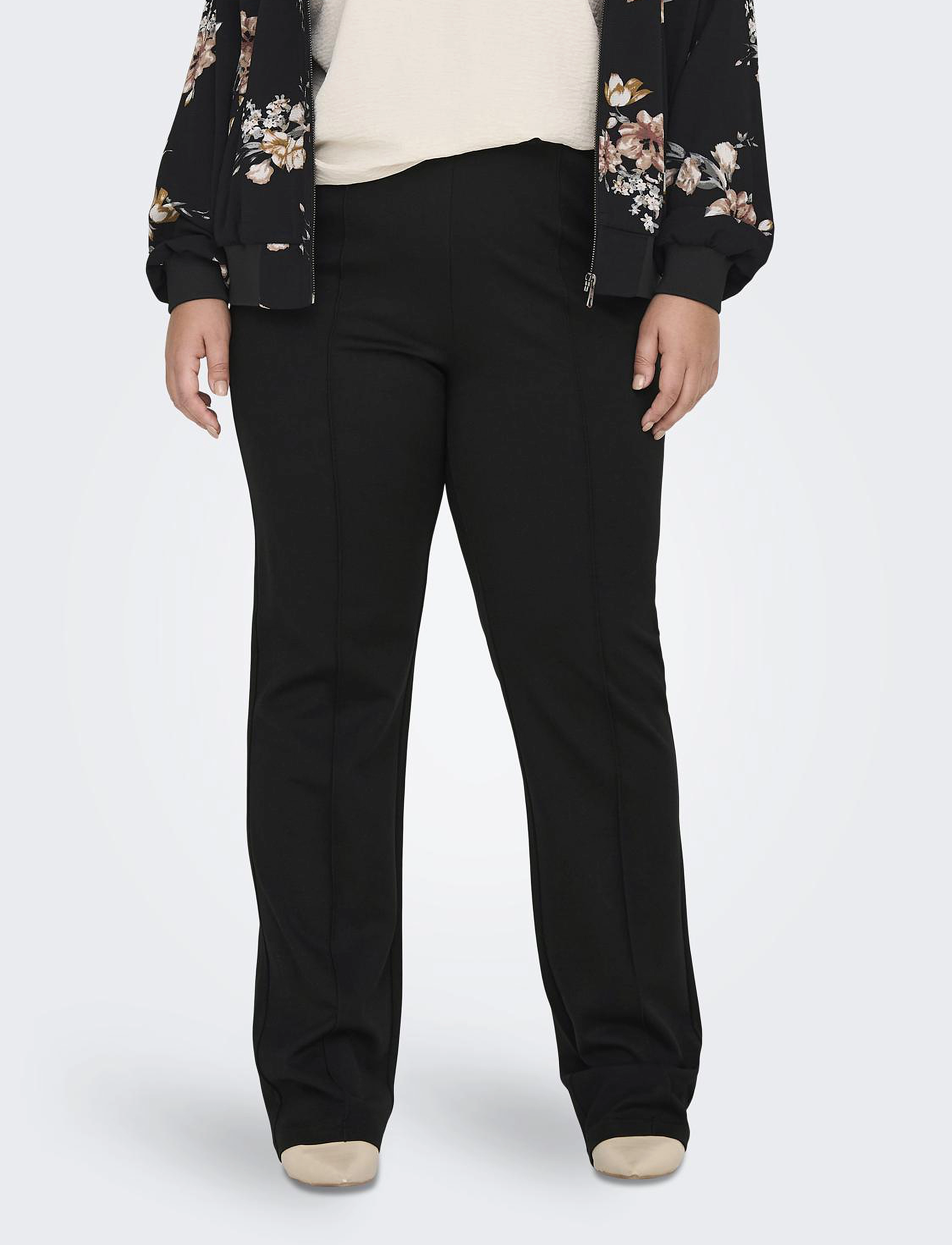 ONLY Carmakoma CARGOLDTRASH-SUKI LIFE HW WIDE PANT PNT - Transitional Layering - BLACK / black