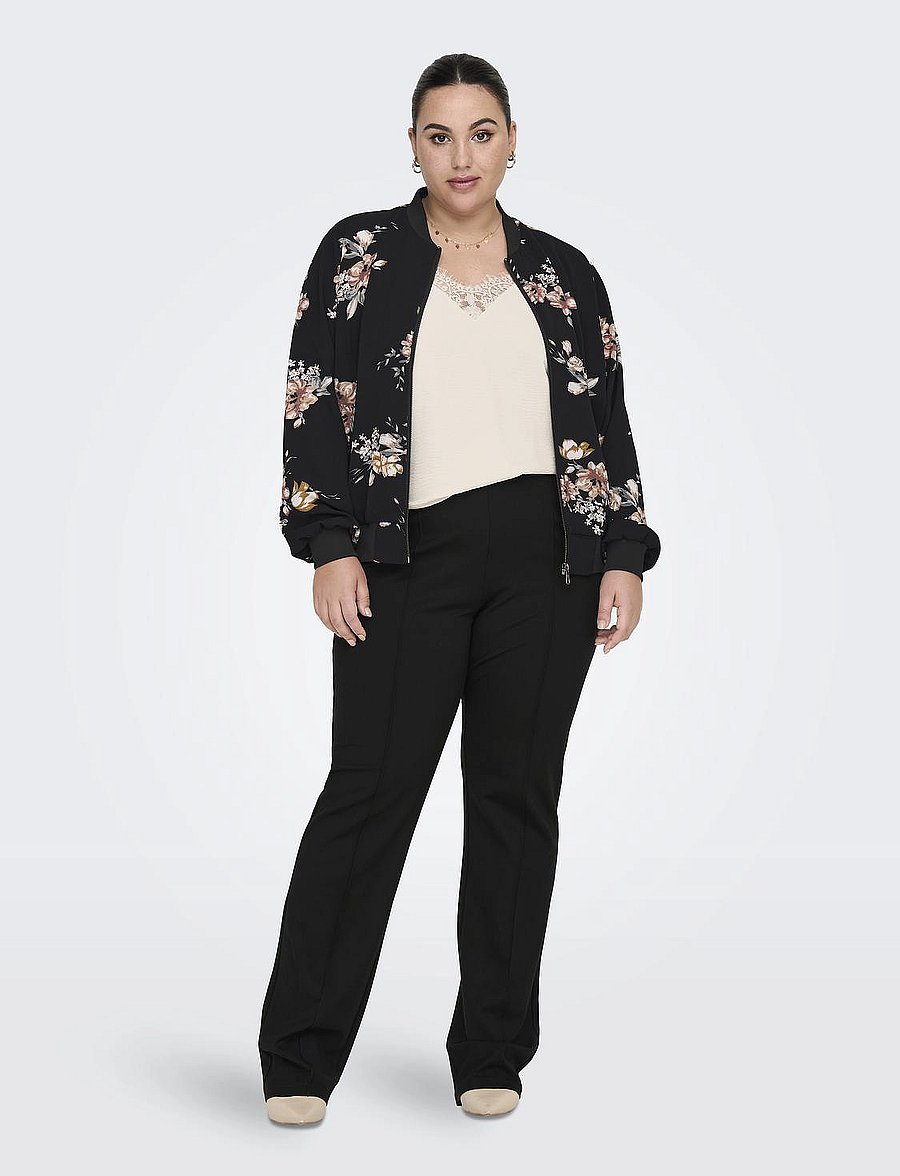 ONLY Carmakoma - CARGOLDTRASH-SUKI LIFE MW WIDE PANT JRS - hose mit geradem bein - black - 5