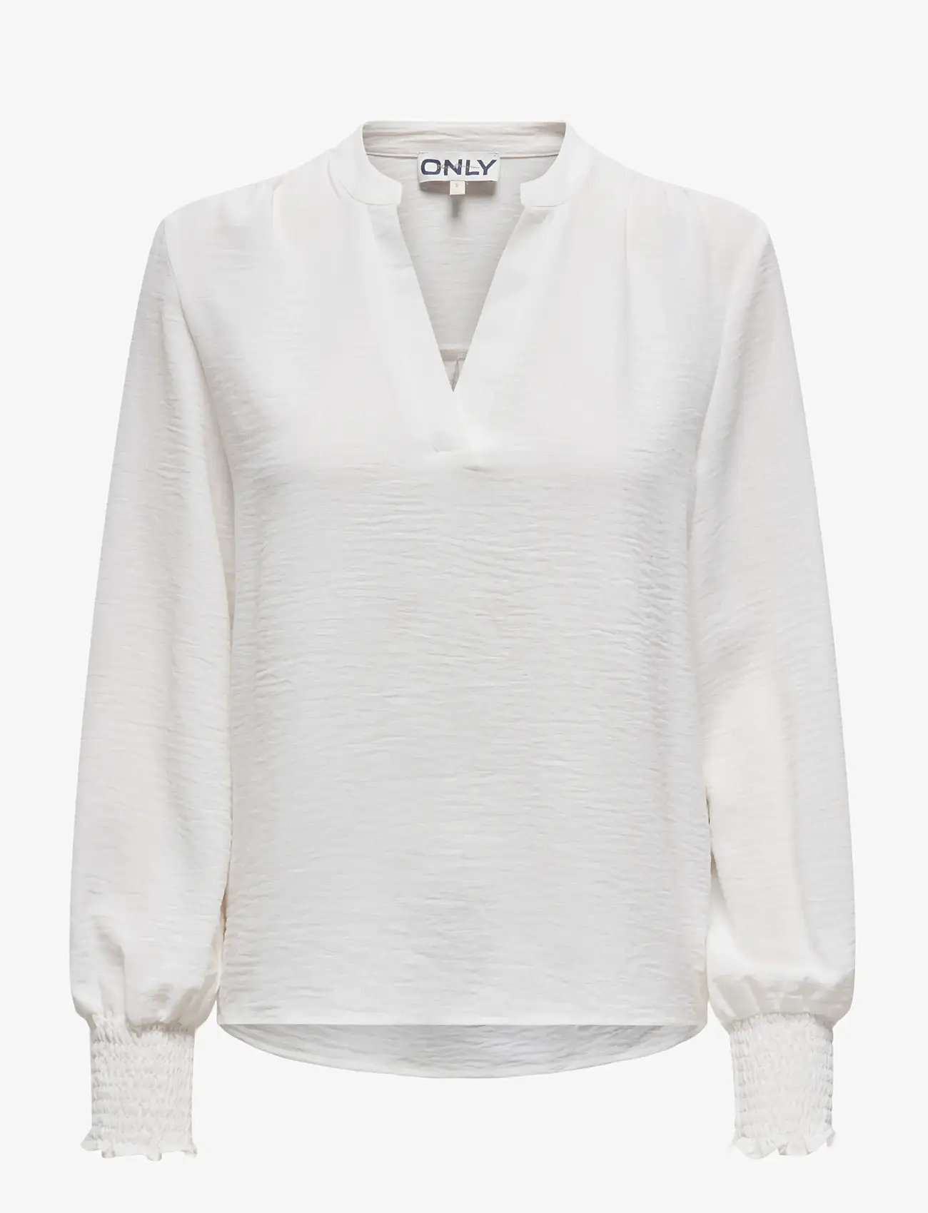 ONLY Carmakoma - CARMETTA LIFE V-NECK LS TOP WVN NOOS - langärmlige blusen - cloud dancer - 1