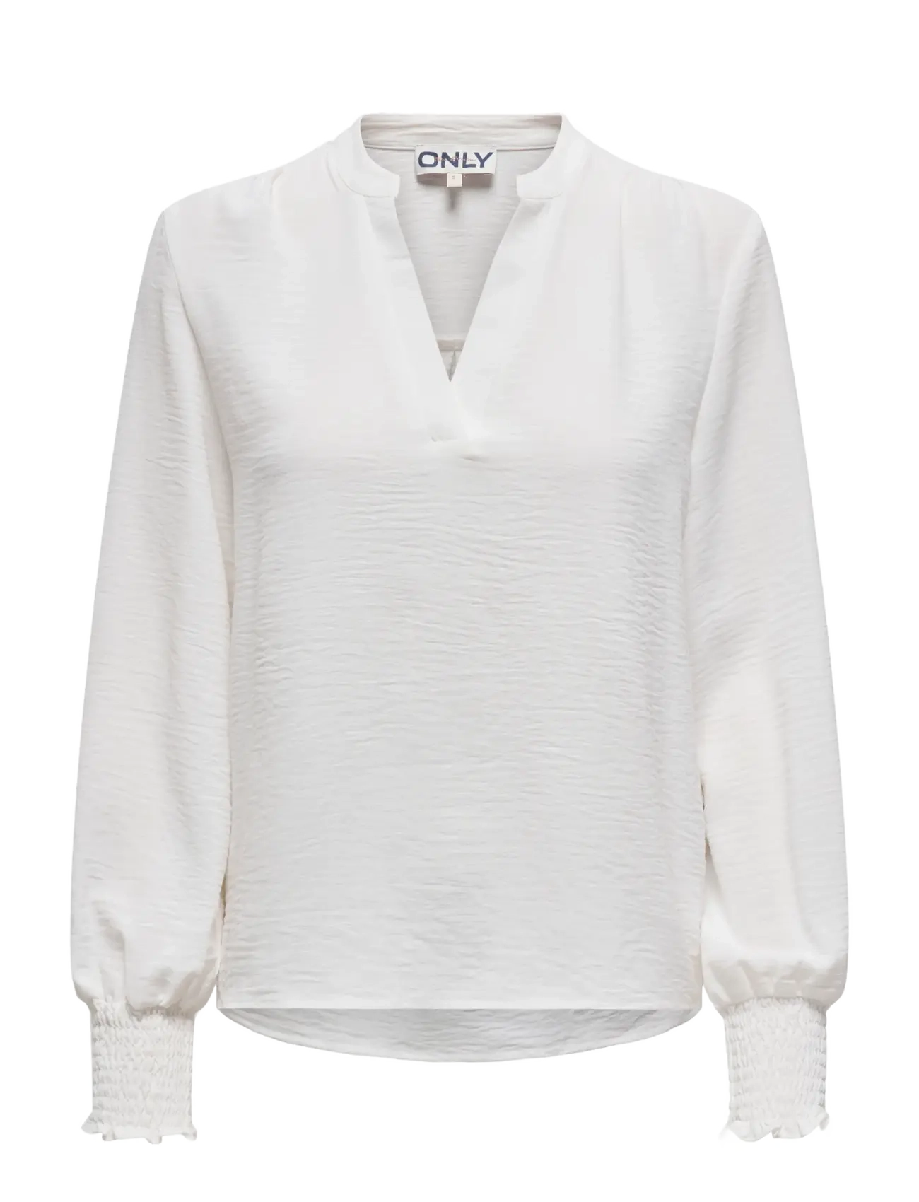 ONLY Carmakoma CARMETTA L/S V-NECK TOP WVN NOOS - Tøj - CLOUD DANCER / white