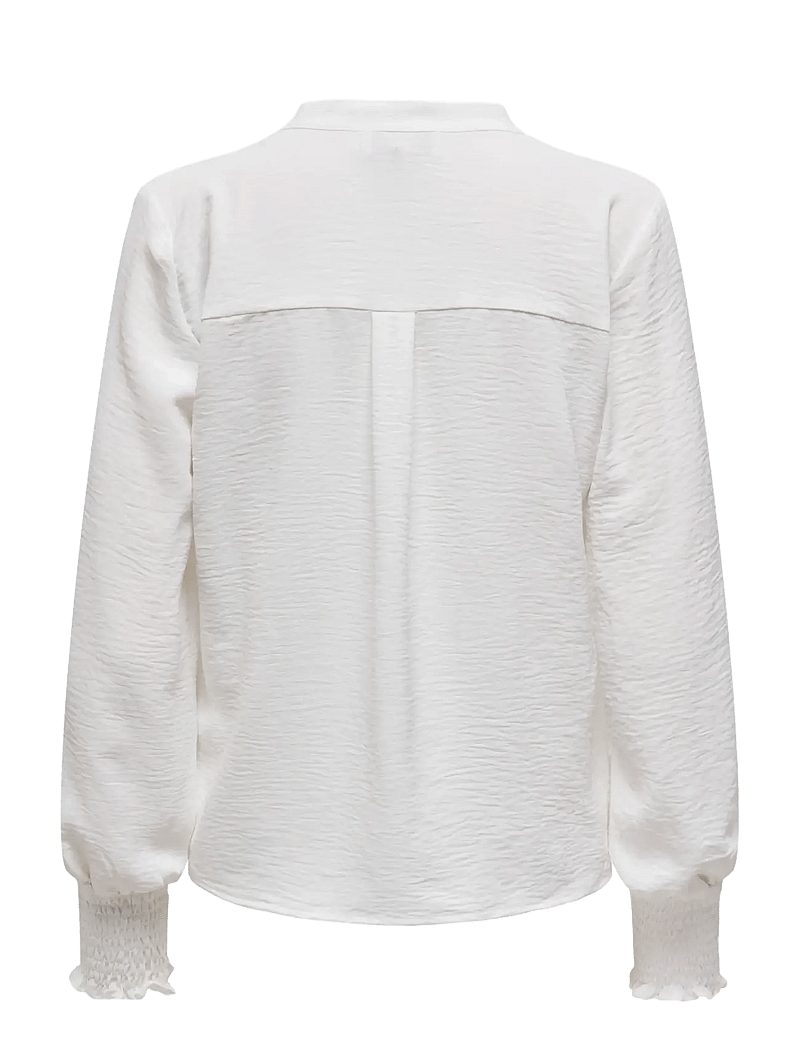 ONLY Carmakoma - CARMETTA LIFE V-NECK LS TOP WVN NOOS - langärmlige blusen - cloud dancer - 2