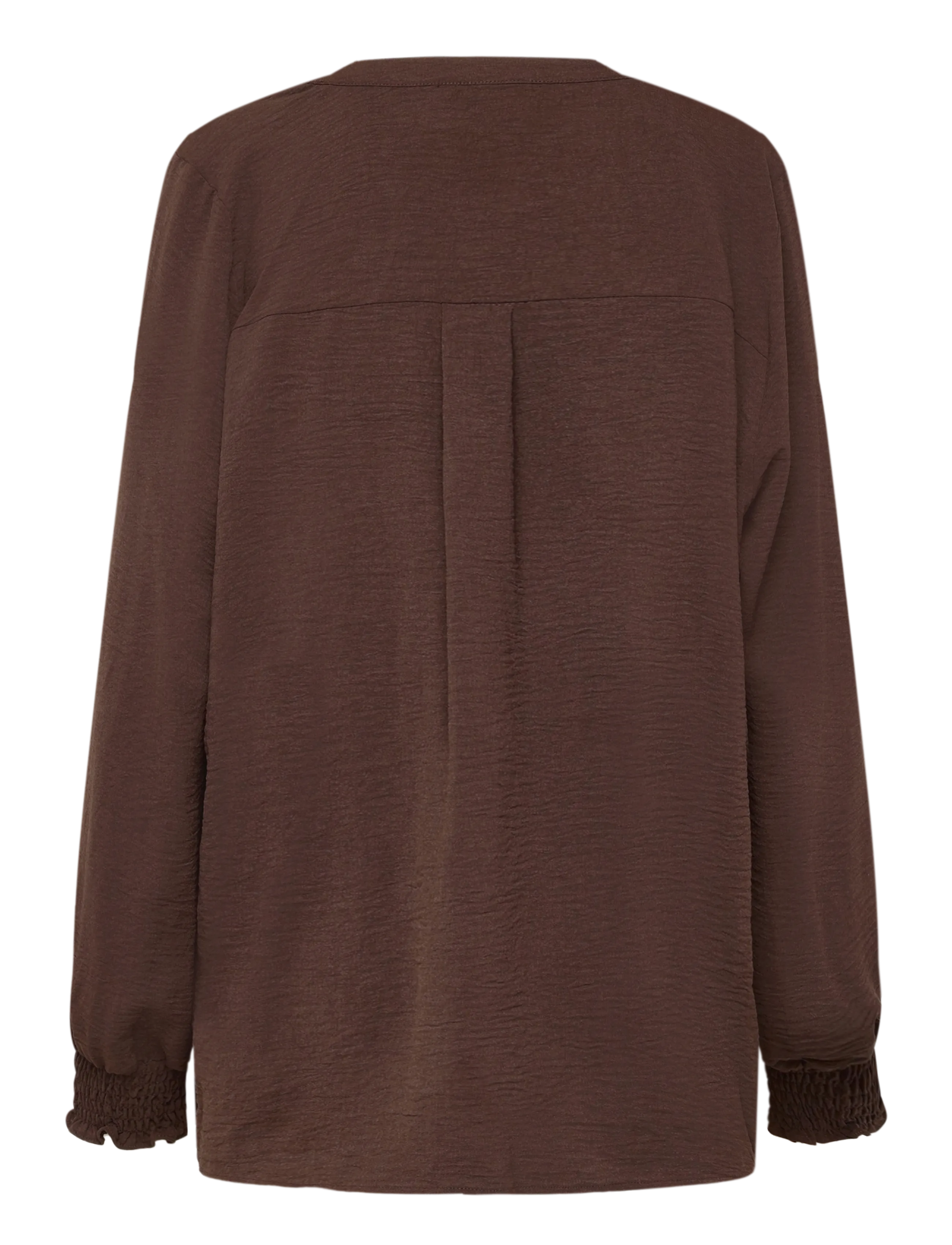 ONLY Carmakoma - CARMETTA L/S V-NECK TOP WVN NOOS - langärmelige blusen - coffee bean - 1
