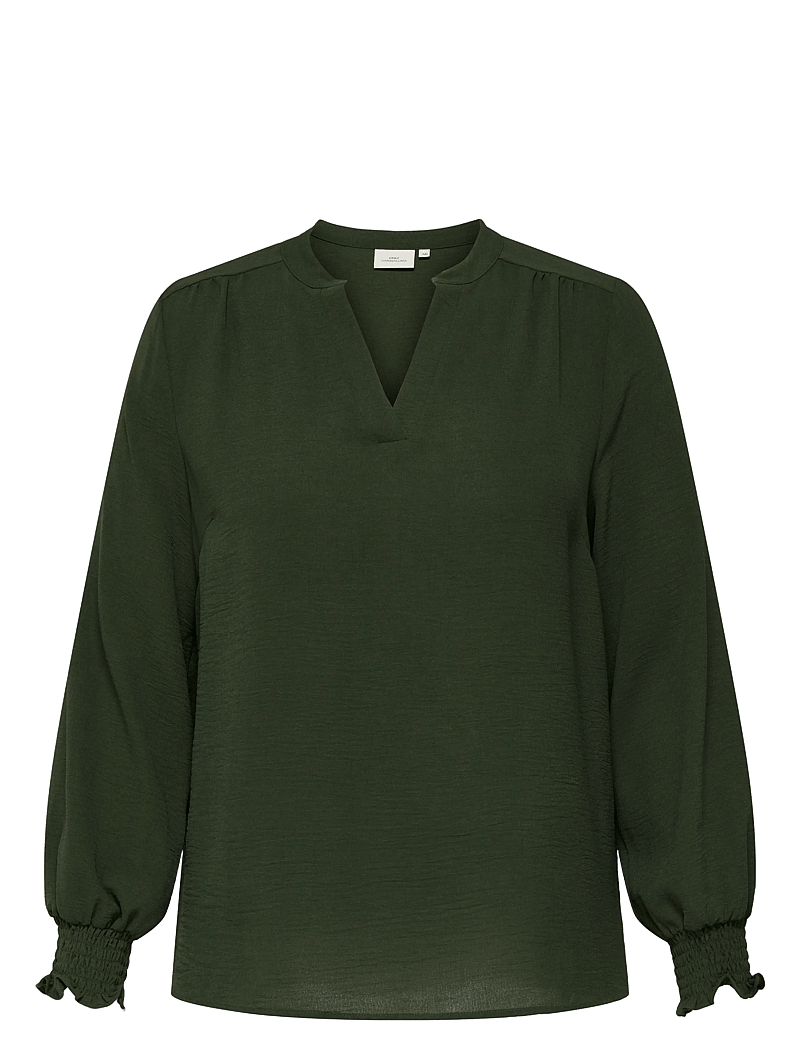 ONLY Carmakoma - CARMETTA V-NECK LS TOP WVN NOOS - langärmlige blusen - duffel bag - 1