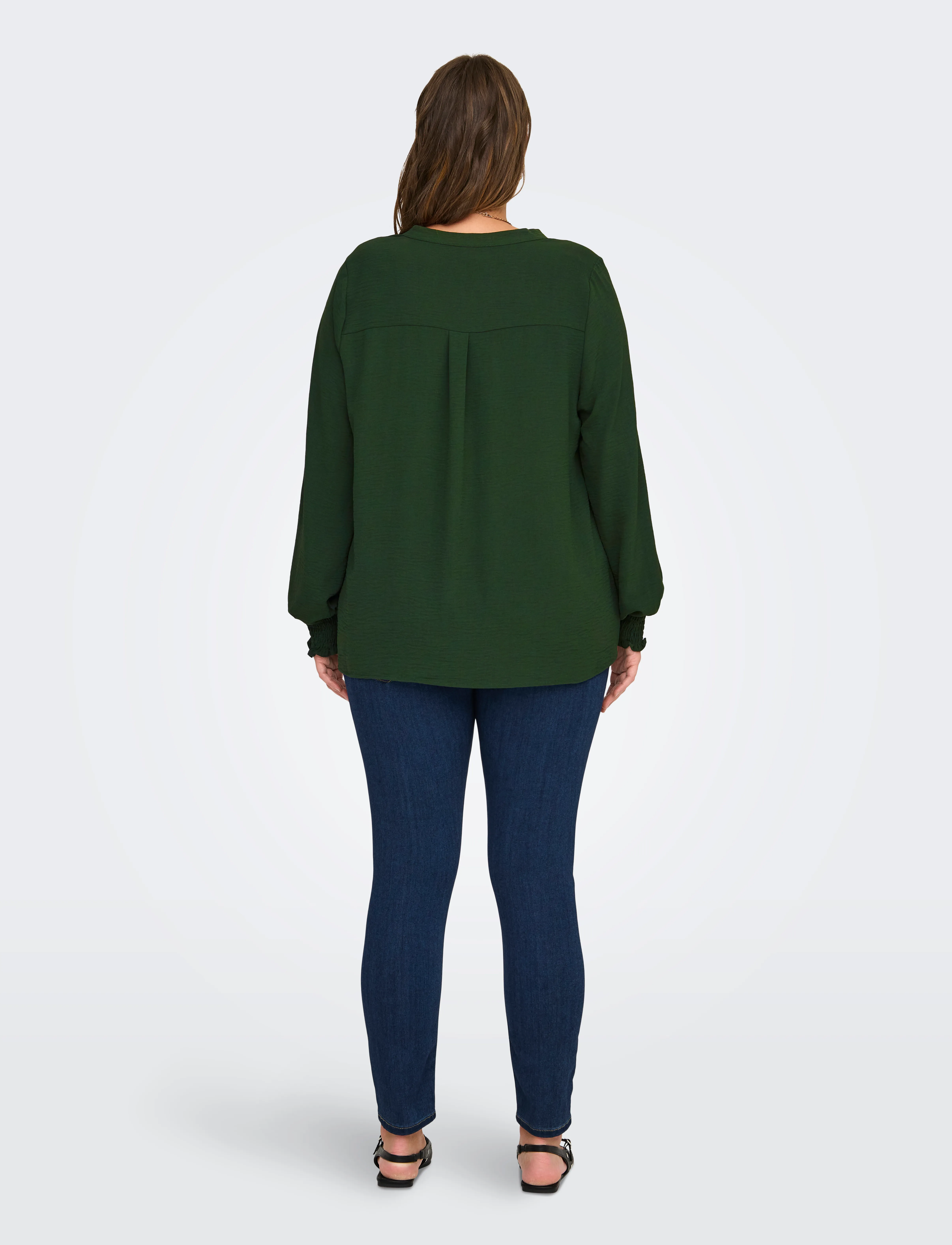 ONLY Carmakoma - CARMETTA L/S V-NECK TOP WVN NOOS - langærmede bluser - duffel bag - 3