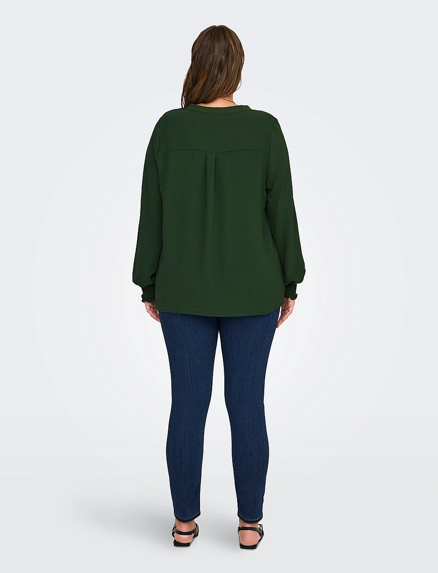 ONLY Carmakoma - CARMETTA LIFE V-NECK TOP WVN NOOS - pikkade varrukatega pluusid - duffel bag - 3